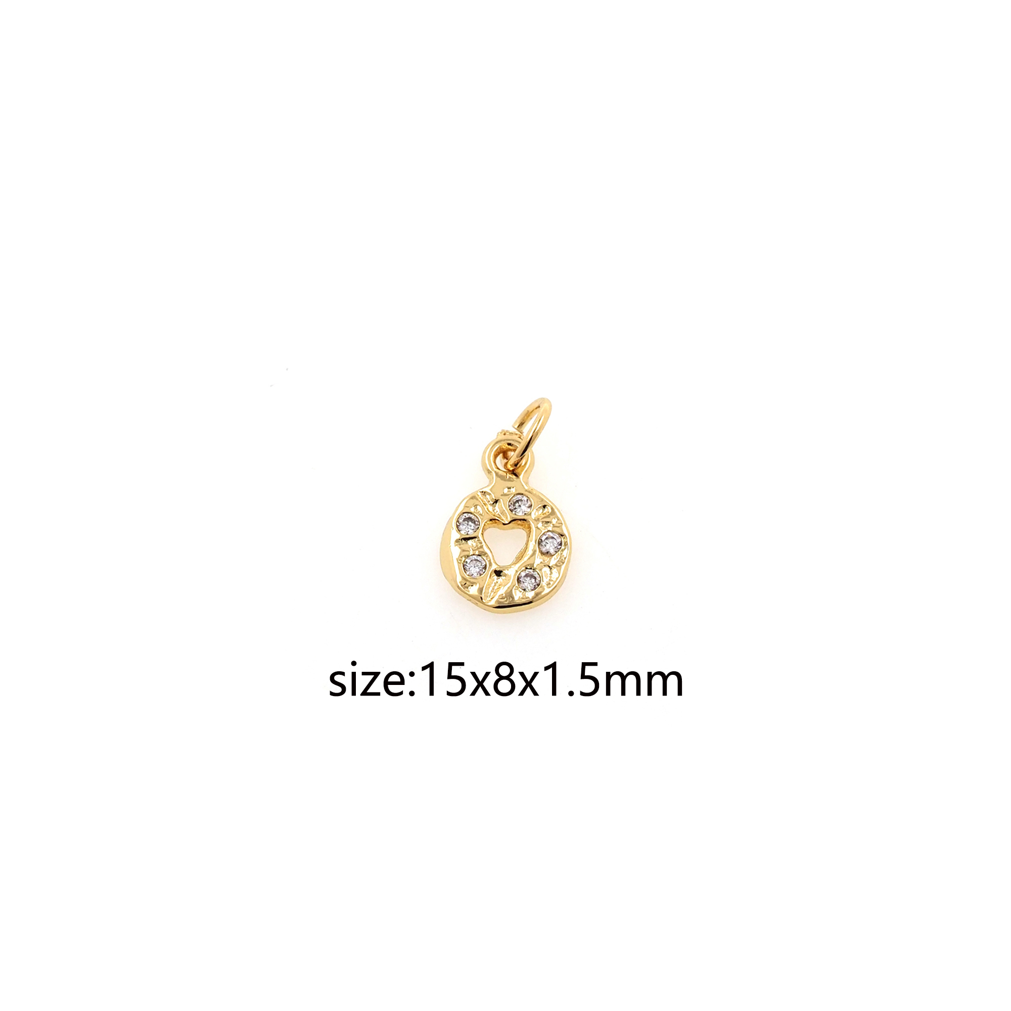 18K Gold Filled Heart Pendant,CZ Micro Pave Heart Charm Earrings Necklace for DIY Jewelry Making Supply