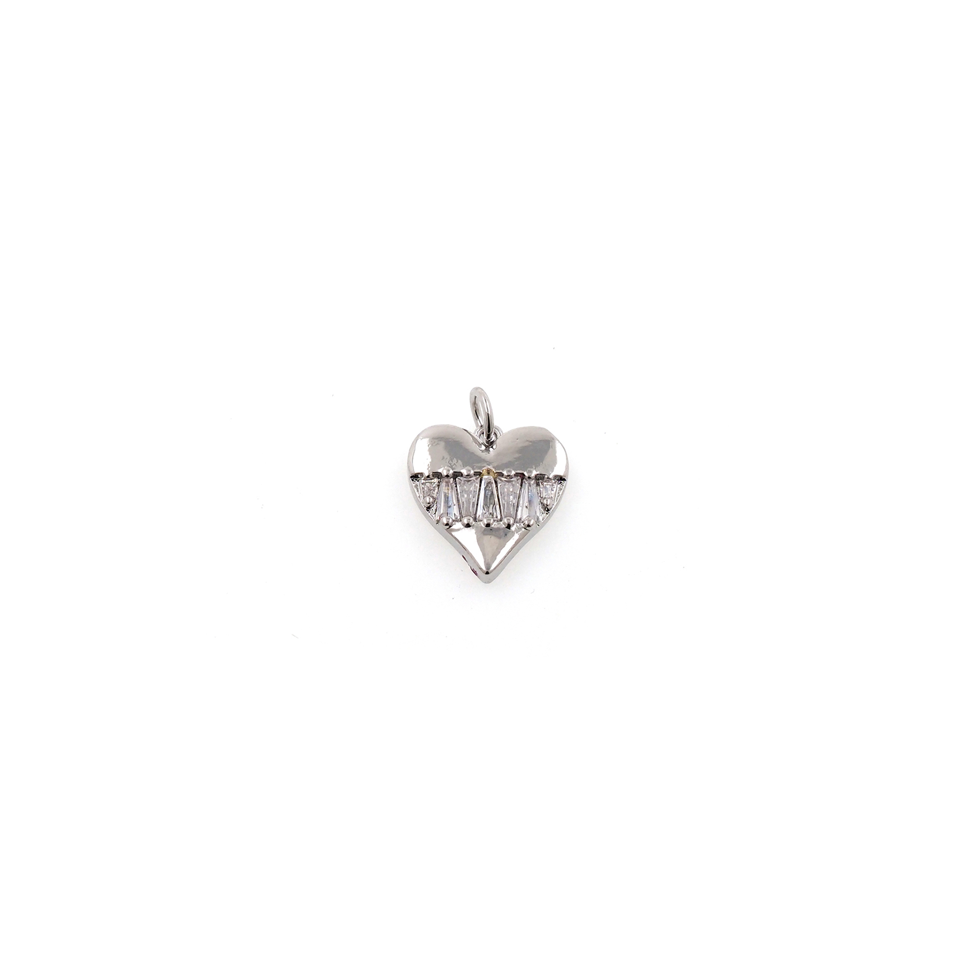 18K Gold Filled Heart Pendant,CZ Micro Pave Heart Charm Earrings Necklace for DIY Jewelry Making Supply