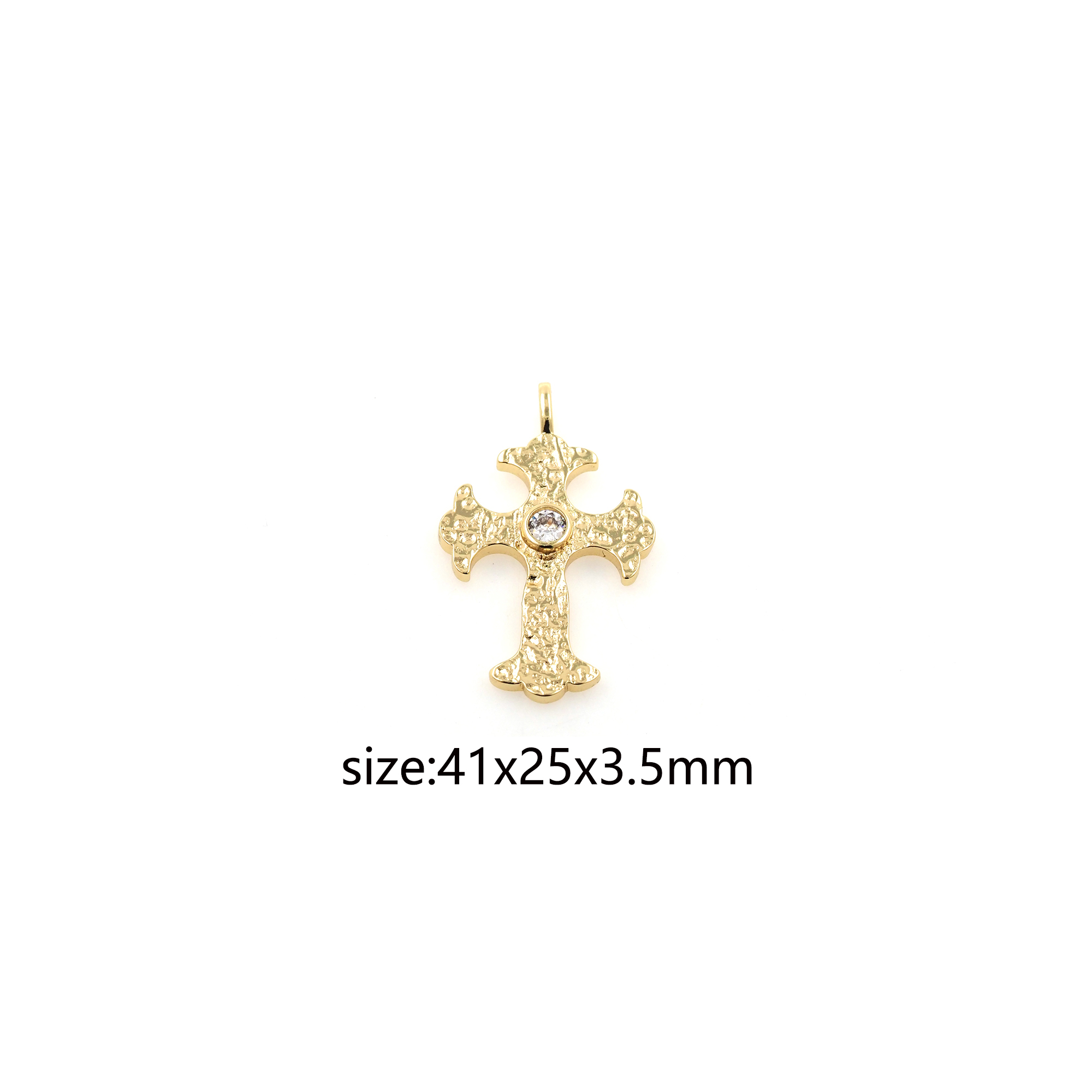 18K Gold Filled Cross Pendant,CZ Micro Pave Cross Charm Earrings Necklace for DIY Jewelry Making Supply