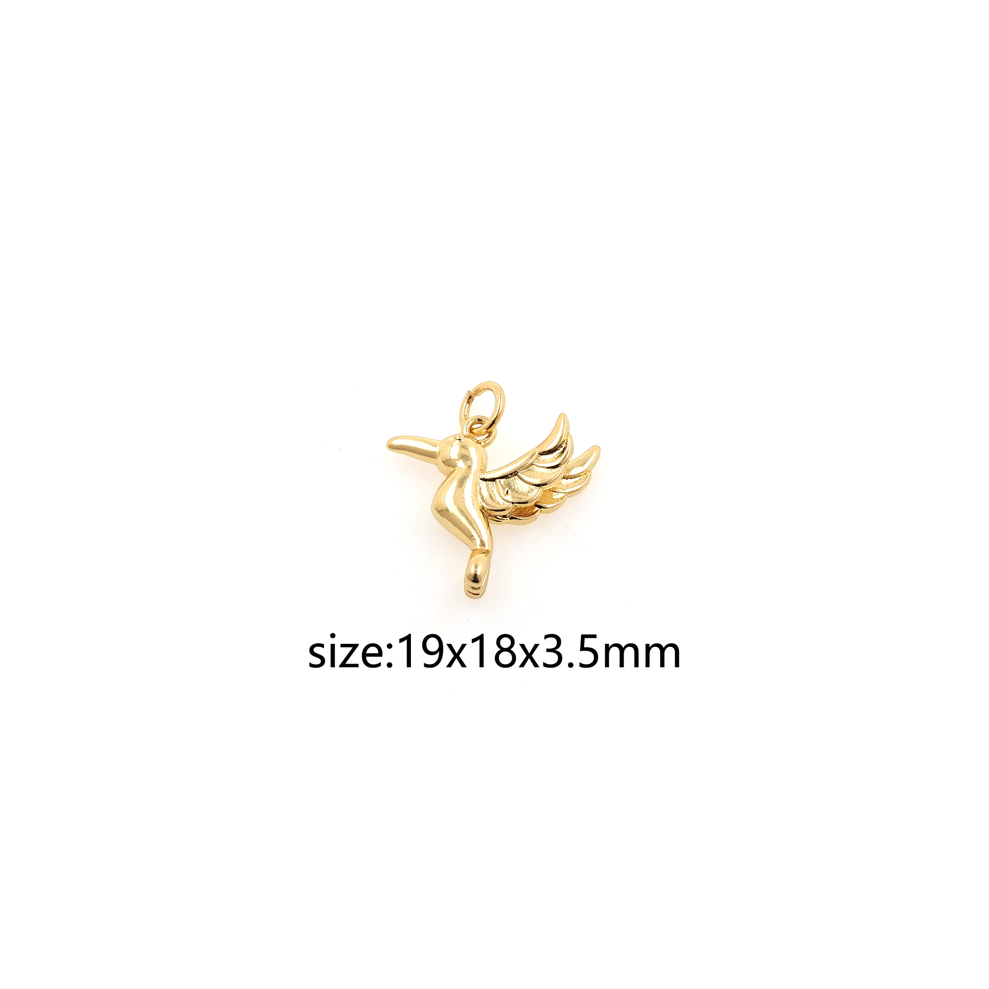 18K Gold Filled Bird Pendant,Bird Charm Earrings Necklace for DIY Jewelry Making Supply