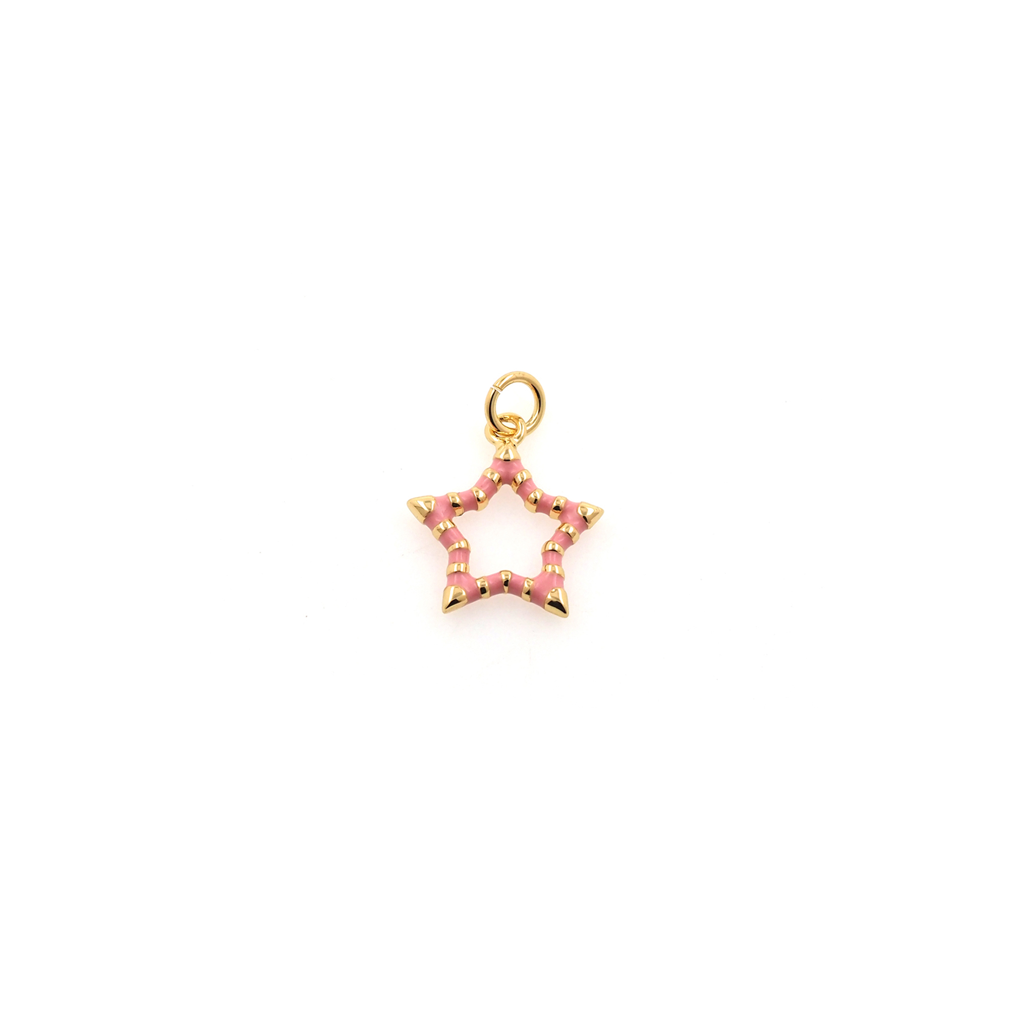 18K Gold Filled Star Pendant,Enamel Star Charm Earrings Necklace for DIY Jewelry Making Supply