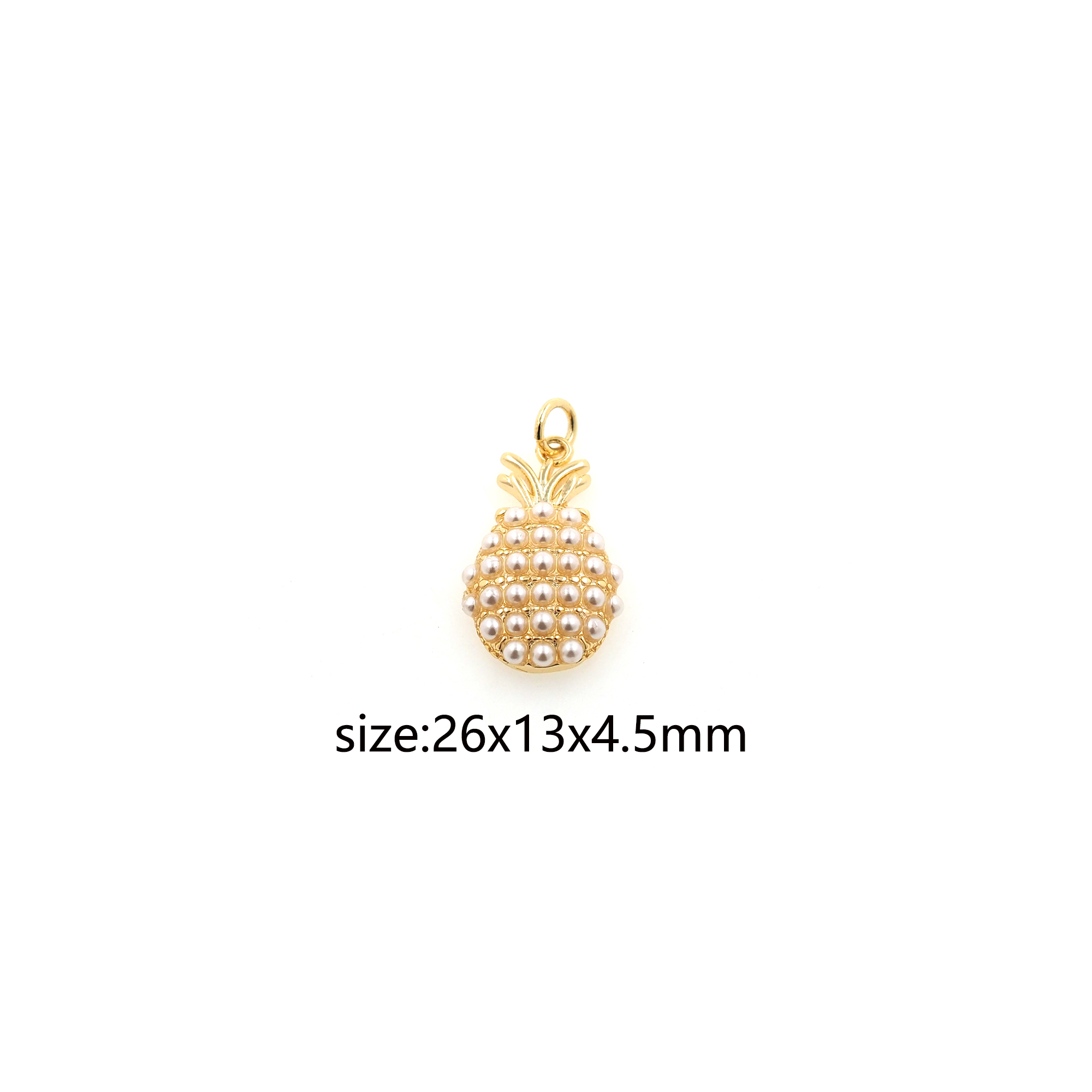 18K Gold Filled Pineapple Pendant,Pearl Fruit Charm Earrings Necklace for DIY Jewelry Making Supply