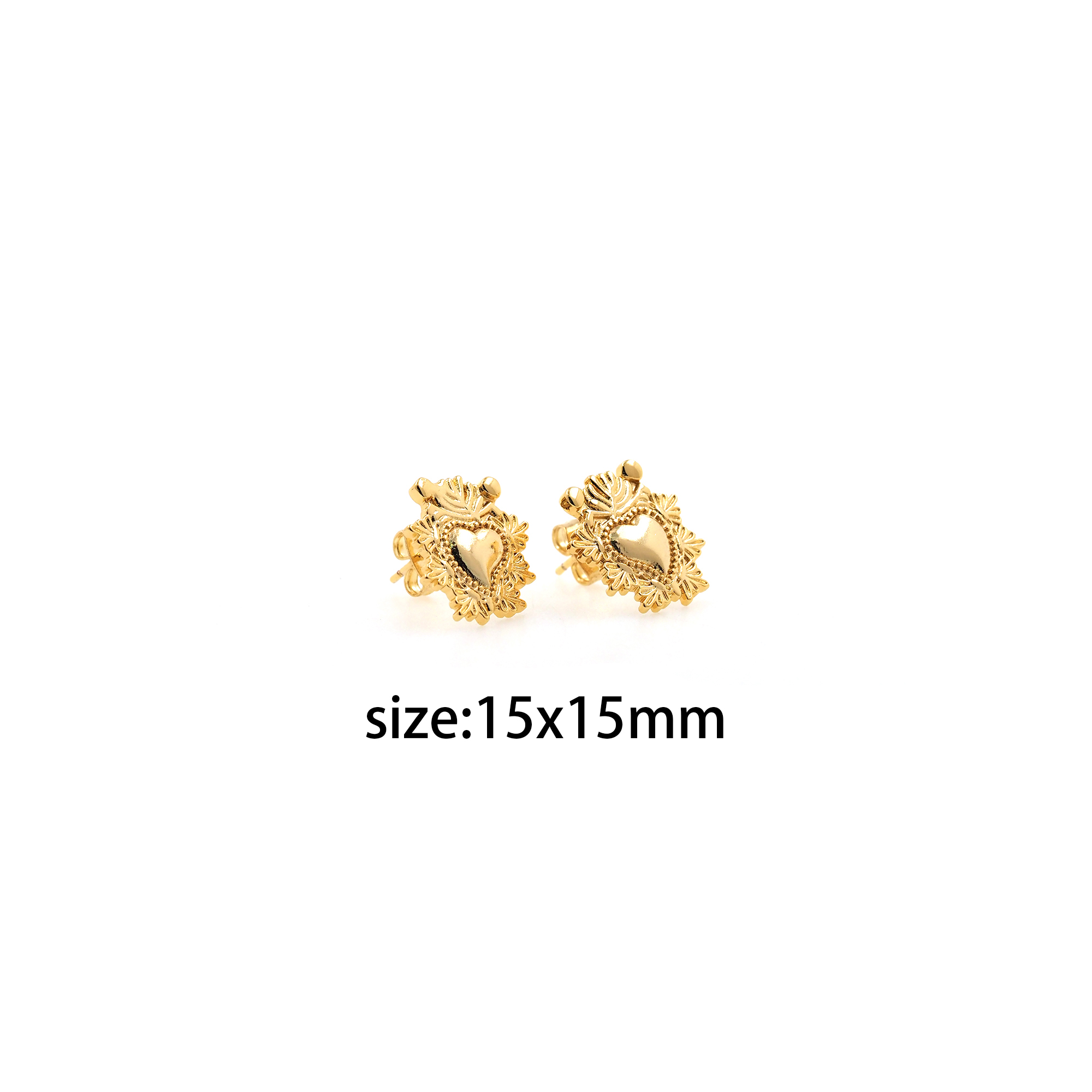 18K Gold Filled Sacred Heart Stud Earrings,Heart Stud,Dainty Earrings,Heart Earrings,Minimalist Earring,Gift for Wife