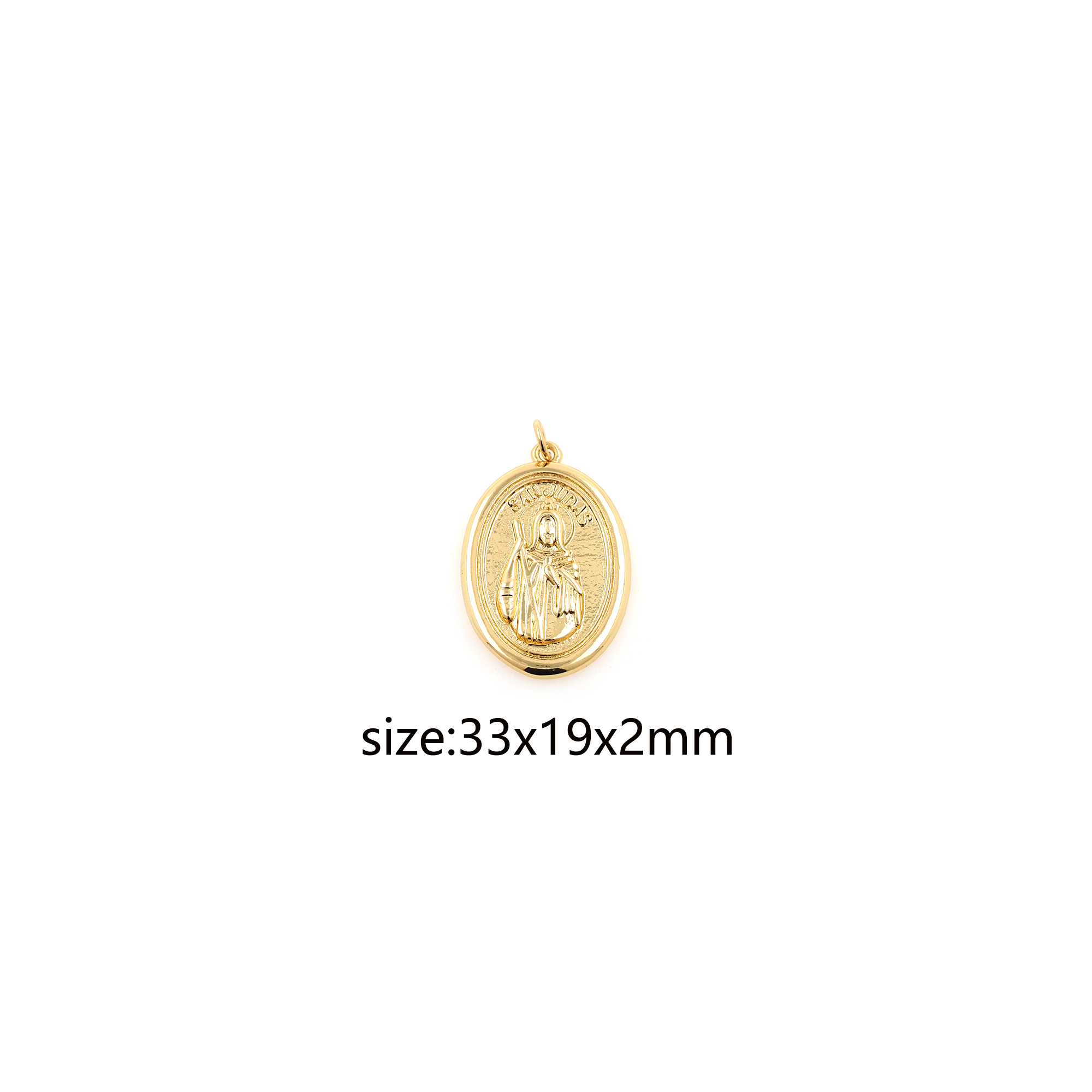 18K Gold Filled Virgin Mary Pendant,Dainty Virgin Mary Charm Earrings Necklace for DIY Jewelry Making Supply