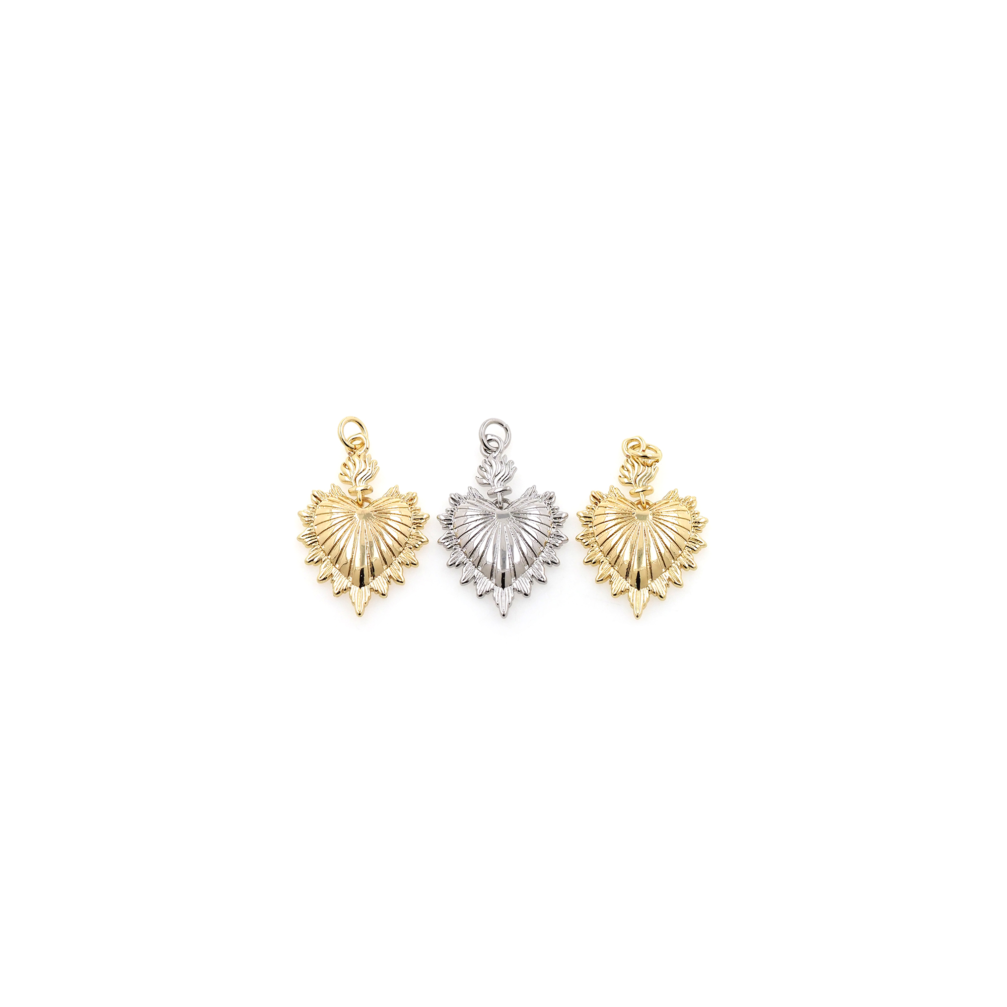 18K Gold Filled Heart Pendant,Dainty Heart Charm Earrings Necklace for DIY Jewelry Making Supply