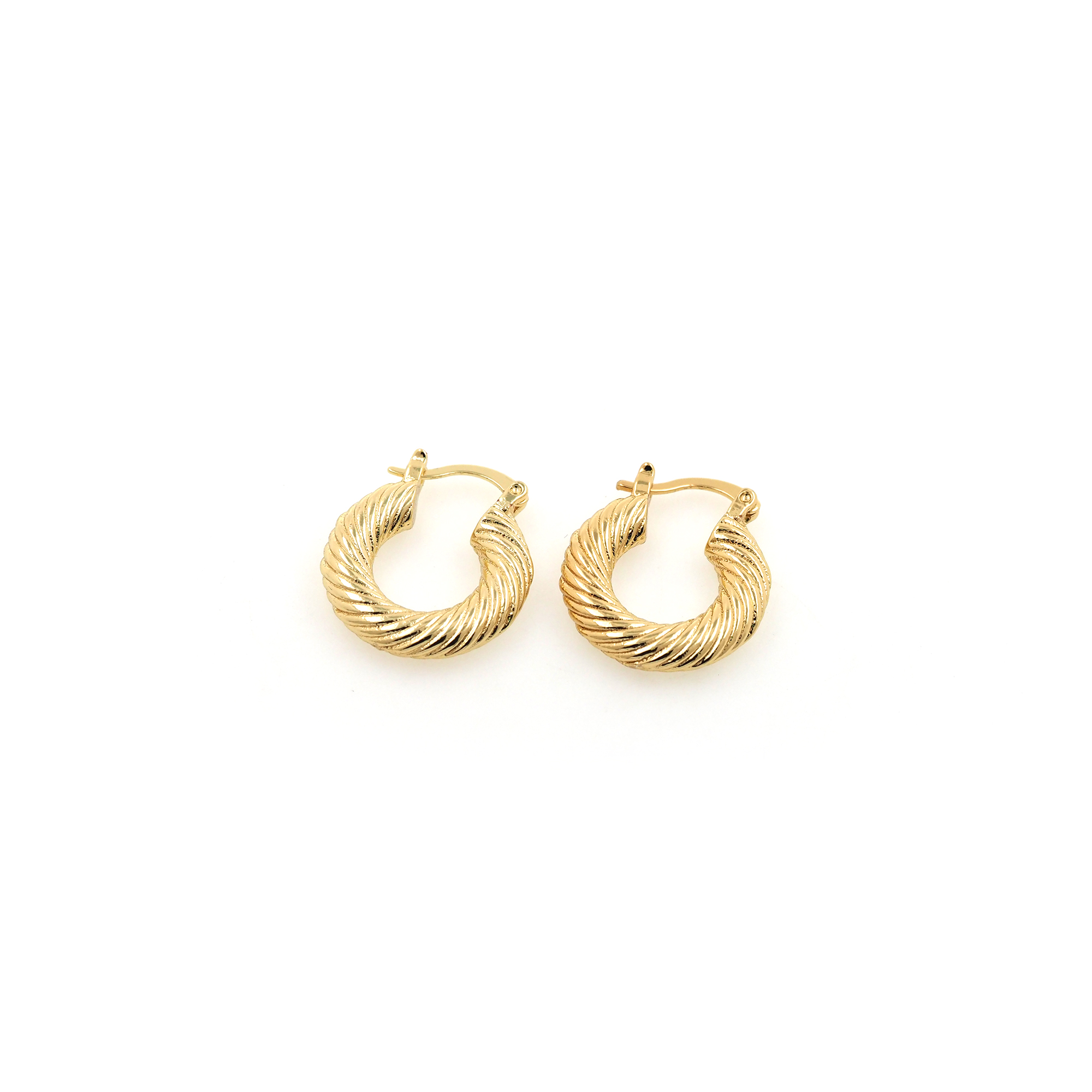 18K Gold Filled Twist Hoop Earrings,Thick Earrings,Dainty Earrings,Gold Hoops Huggie,Minimalist Earrings