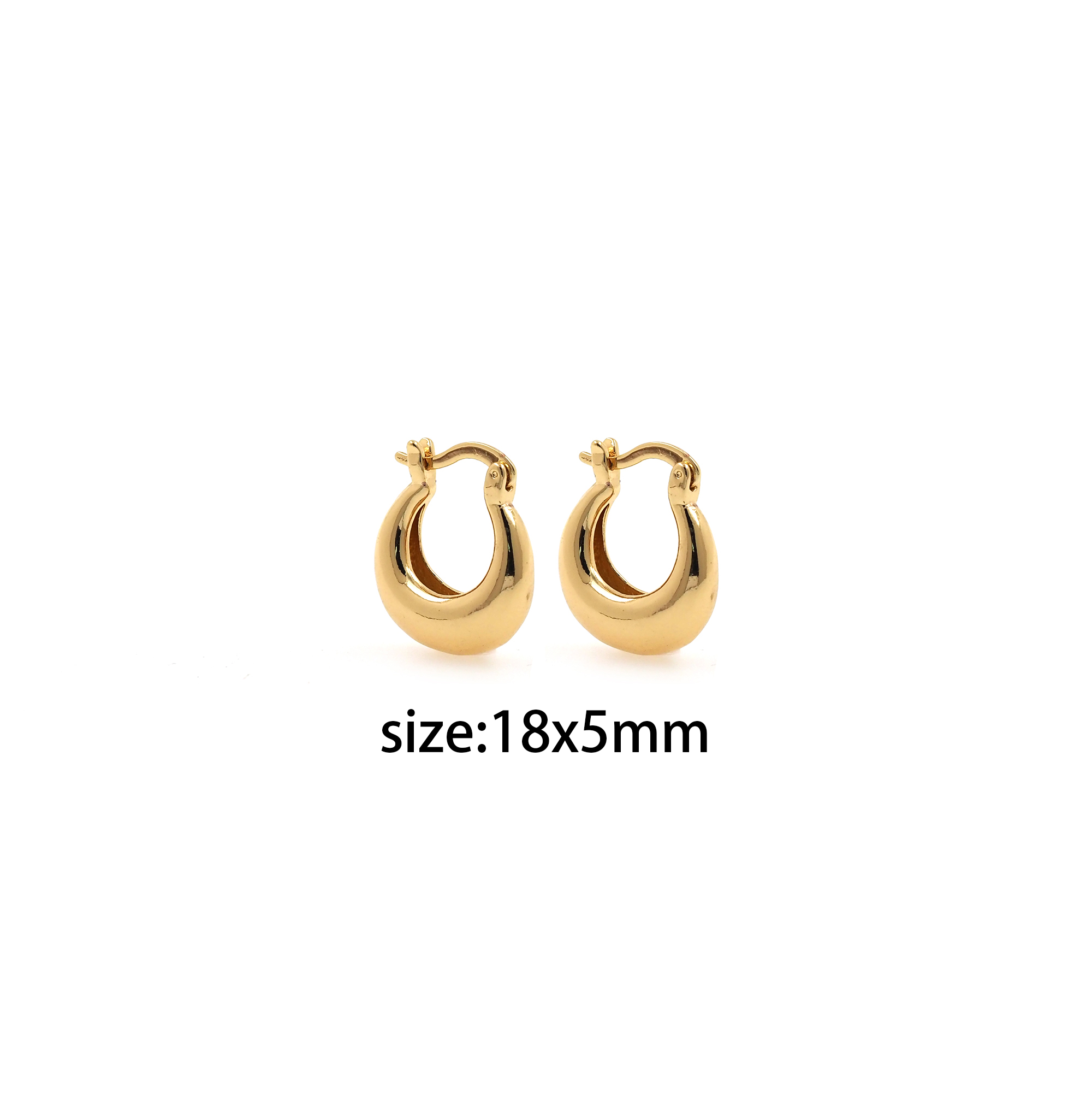 Dainty Thick Earrings,18K Gold Filled Thick Hoop Earrings,Gold Hoops,Minimalist Hoops Huggie