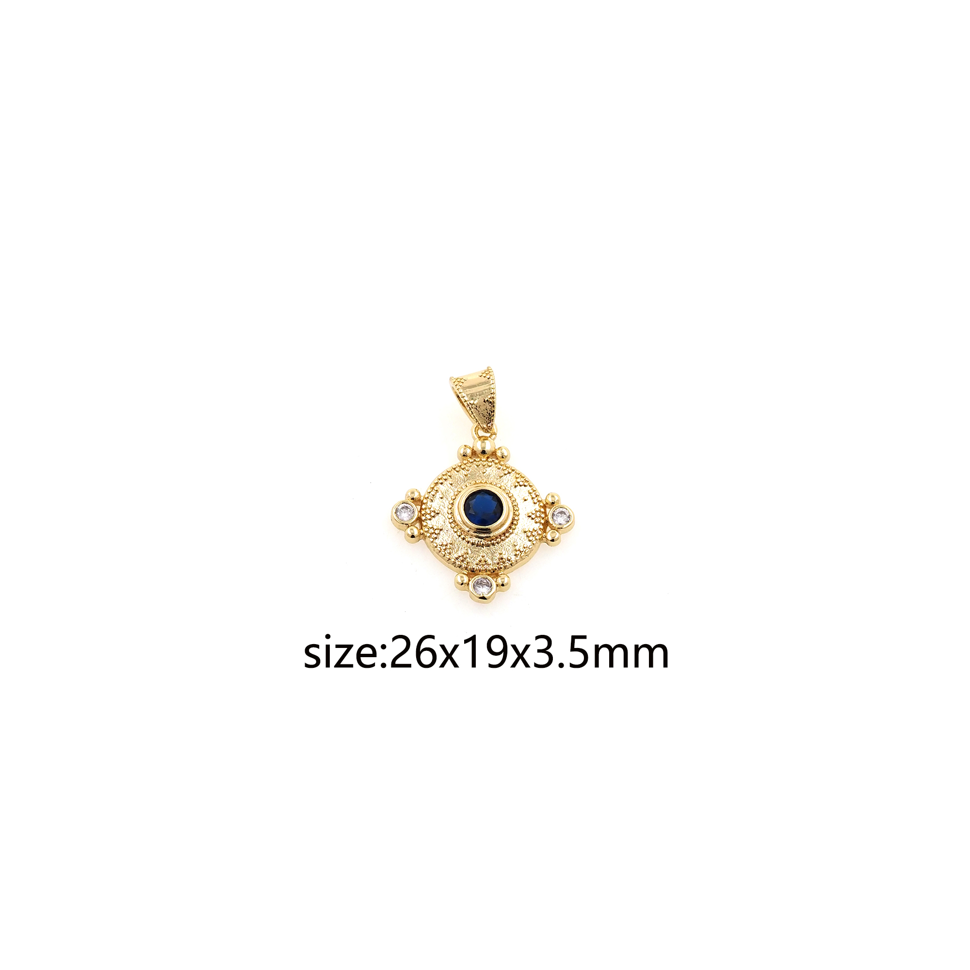 18K Gold Filled Evil Eye Pendant,CZ Micro Pave Evil Eye Charm Earrings Necklace for DIY Jewelry Making Supply