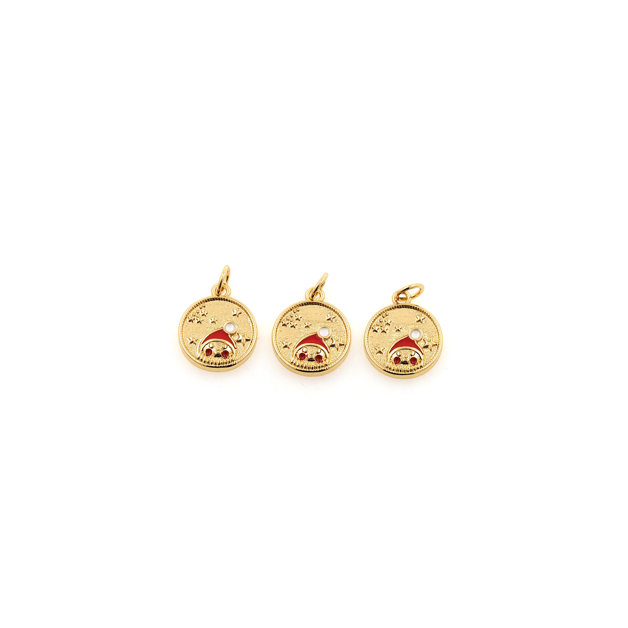 18K Gold Filled Snowman Pendant,Enamel Christmas Snowman Charm Earrings Necklace for DIY Jewelry Making Supply