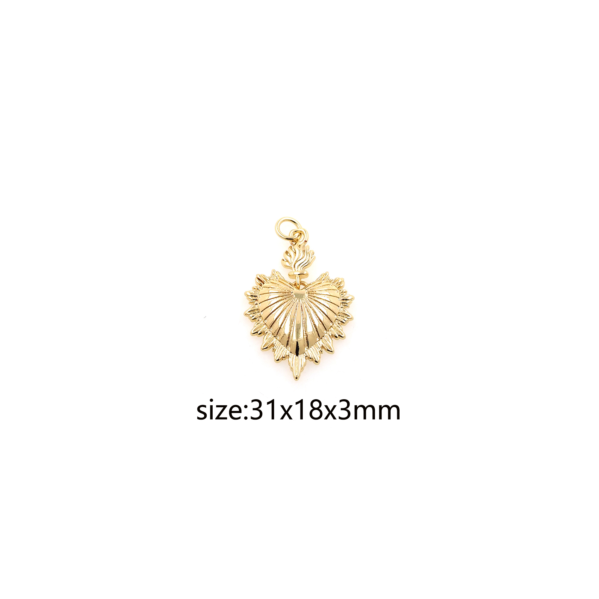 18K Gold Filled Heart Pendant,Dainty Heart Charm Earrings Necklace for DIY Jewelry Making Supply