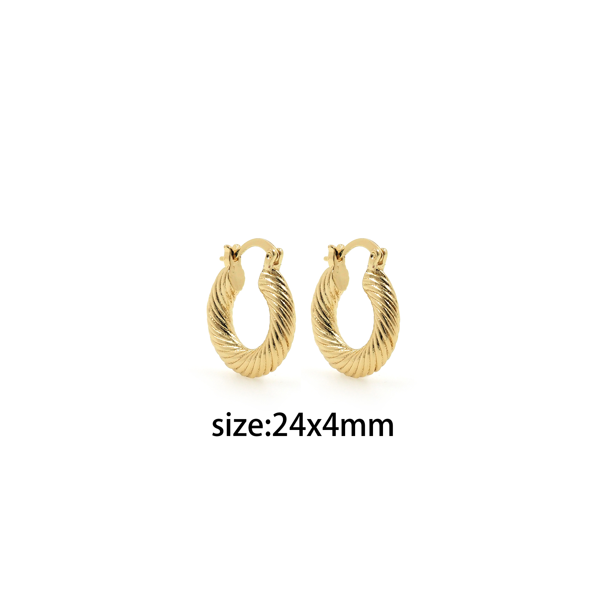 18K Gold Filled Twist Hoop Earrings,Thick Earrings,Dainty Earrings,Gold Hoops Huggie,Minimalist Earrings