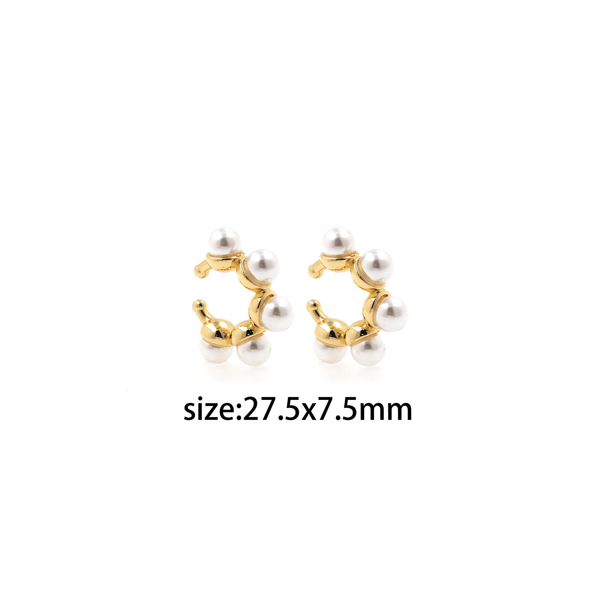 18K Gold Filled Pearl Ear Clip Earrings,Dainty Ear Clips,Clip on Earrings,Minimalist Ear Cuff