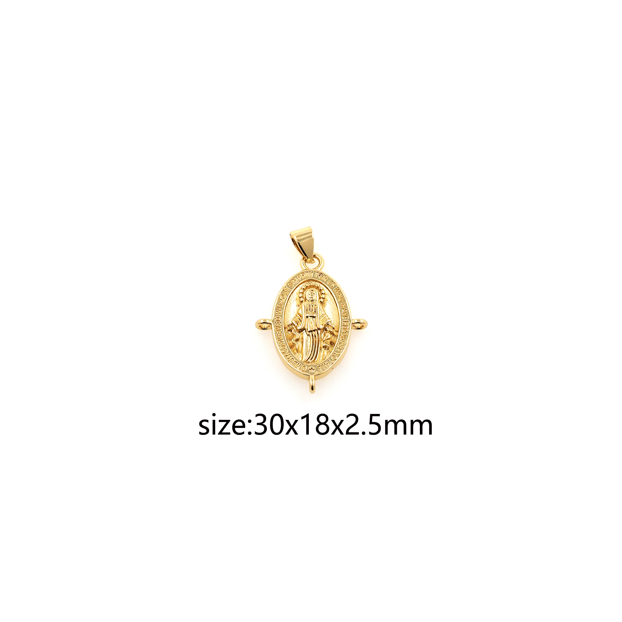 18K Gold Filled Virgin Mary Pendant,Dainty Religious Charm Earrings Necklace for DIY Jewelry Making Supply