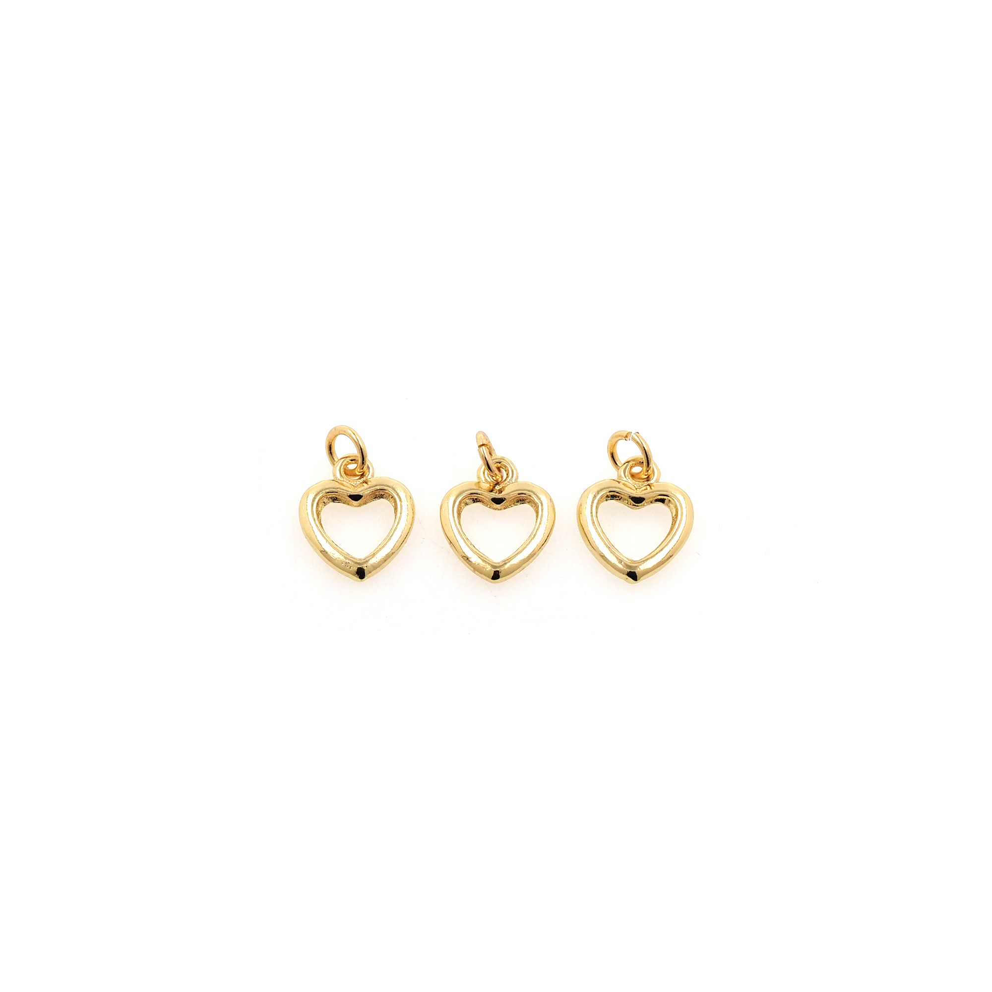 18K Gold Filled Heart Pendant,Dainty Heart Charm Earrings Necklace for DIY Jewelry Making Supply
