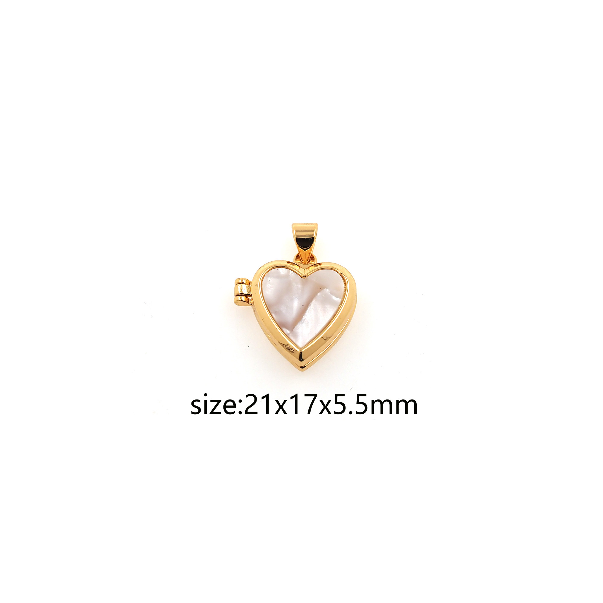 18K Gold Filled Heart Pendant,Dainty Heart Charm Earrings Necklace for DIY Jewelry Making Supply