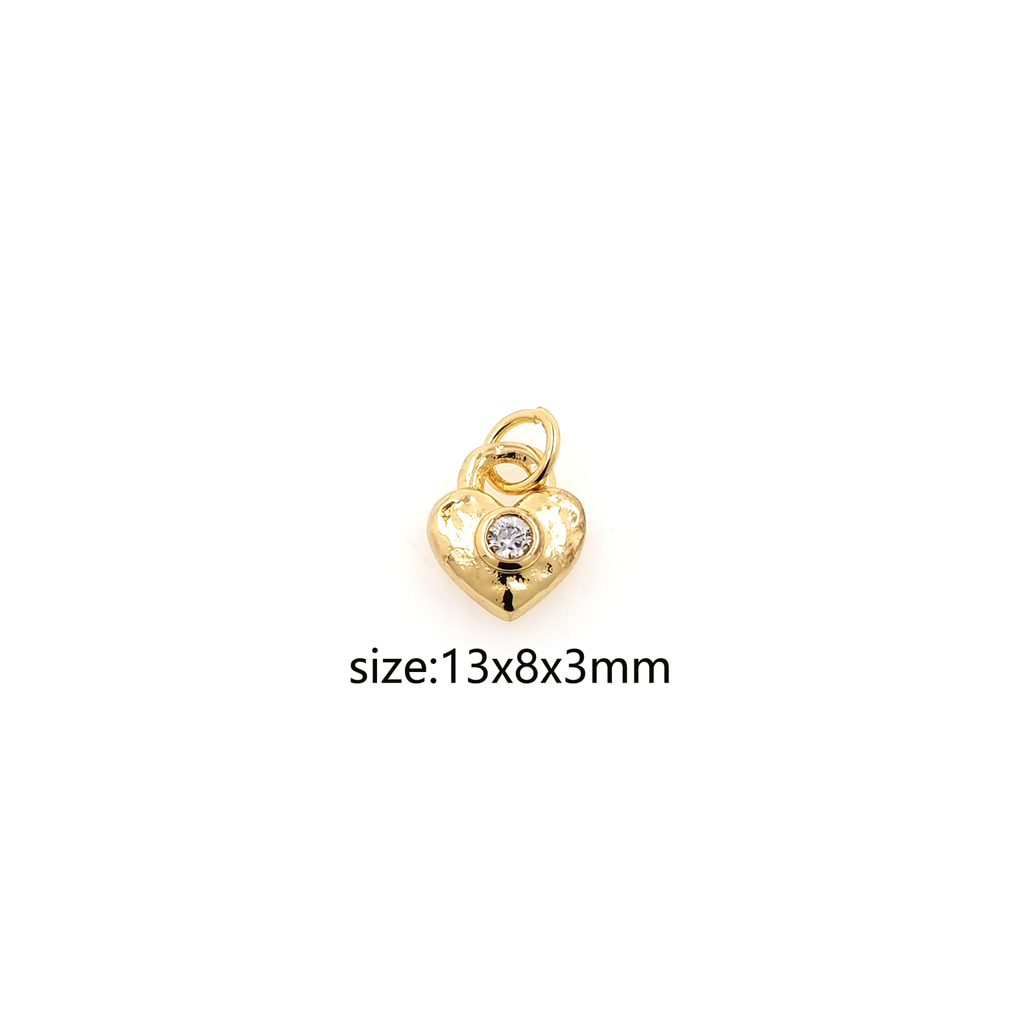 18K Gold Filled Heart Lock Pendant,CZ Micro Pave Heart Lock Charm Earrings Necklace for DIY Jewelry Making Supply