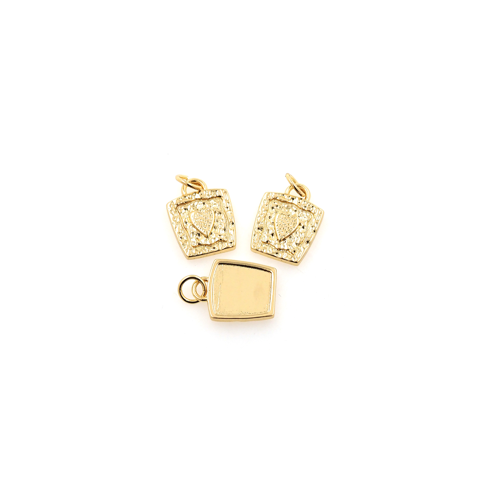 18K Gold Filled Heart Pendant,Dainty Heart Charm Earrings Necklace for DIY Jewelry Making Supply
