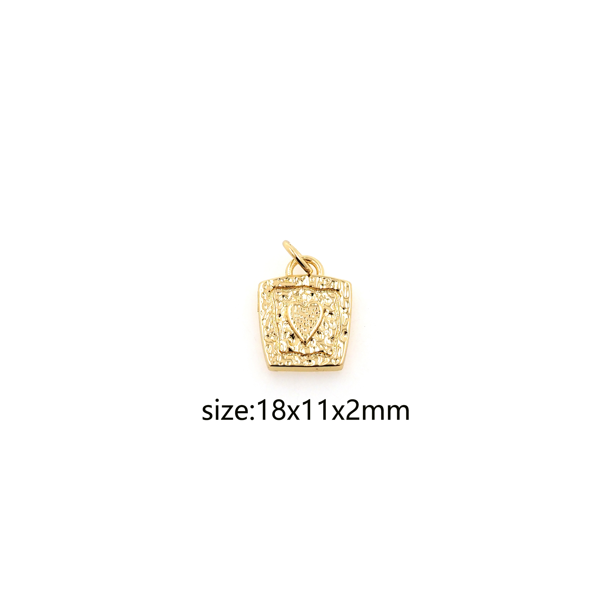18K Gold Filled Heart Pendant,Dainty Heart Charm Earrings Necklace for DIY Jewelry Making Supply