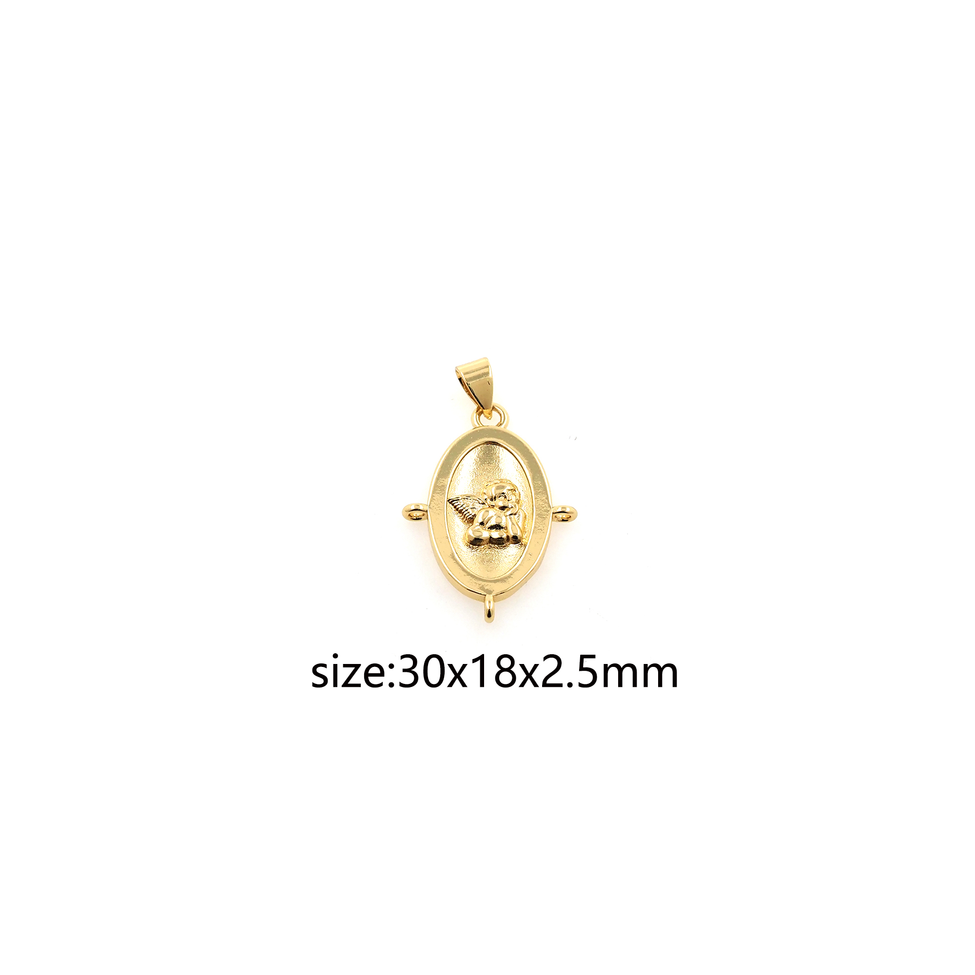18K Gold Filled Cupid Pendant,Cute Angel Charm Earrings Necklace for DIY Jewelry Making Supply