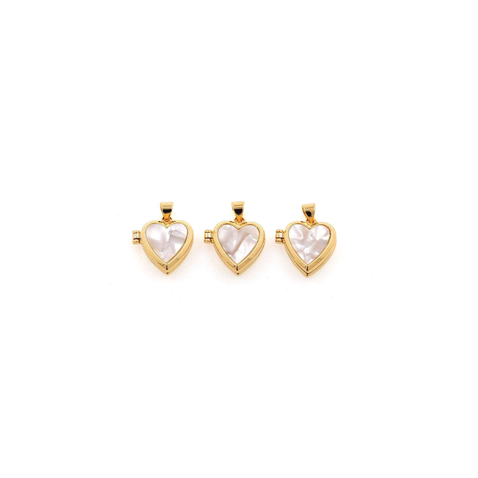 18K Gold Filled Heart Pendant,Dainty Heart Charm Earrings Necklace for DIY Jewelry Making Supply