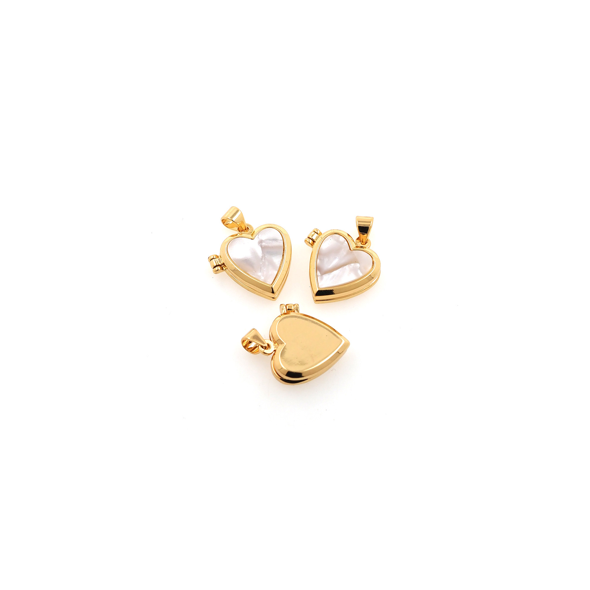18K Gold Filled Heart Pendant,Dainty Heart Charm Earrings Necklace for DIY Jewelry Making Supply