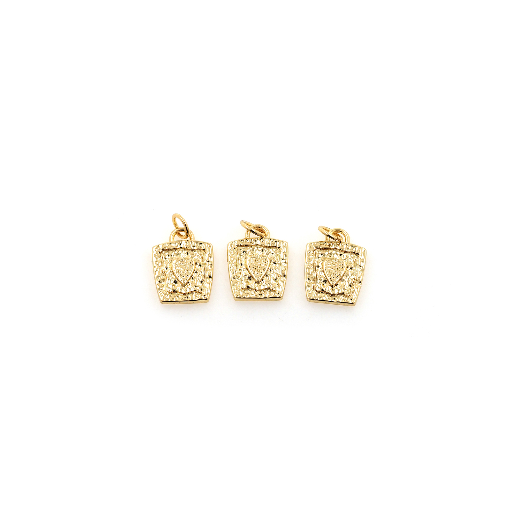 18K Gold Filled Heart Pendant,Dainty Heart Charm Earrings Necklace for DIY Jewelry Making Supply