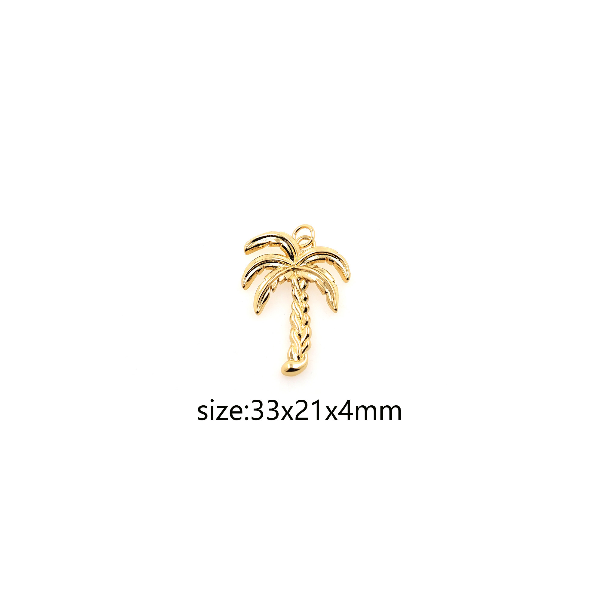 18K Gold Filled Coconut Tree Pendant,Dainty Palm Tree Charm Earrings Necklace for DIY Jewelry Making Supply
