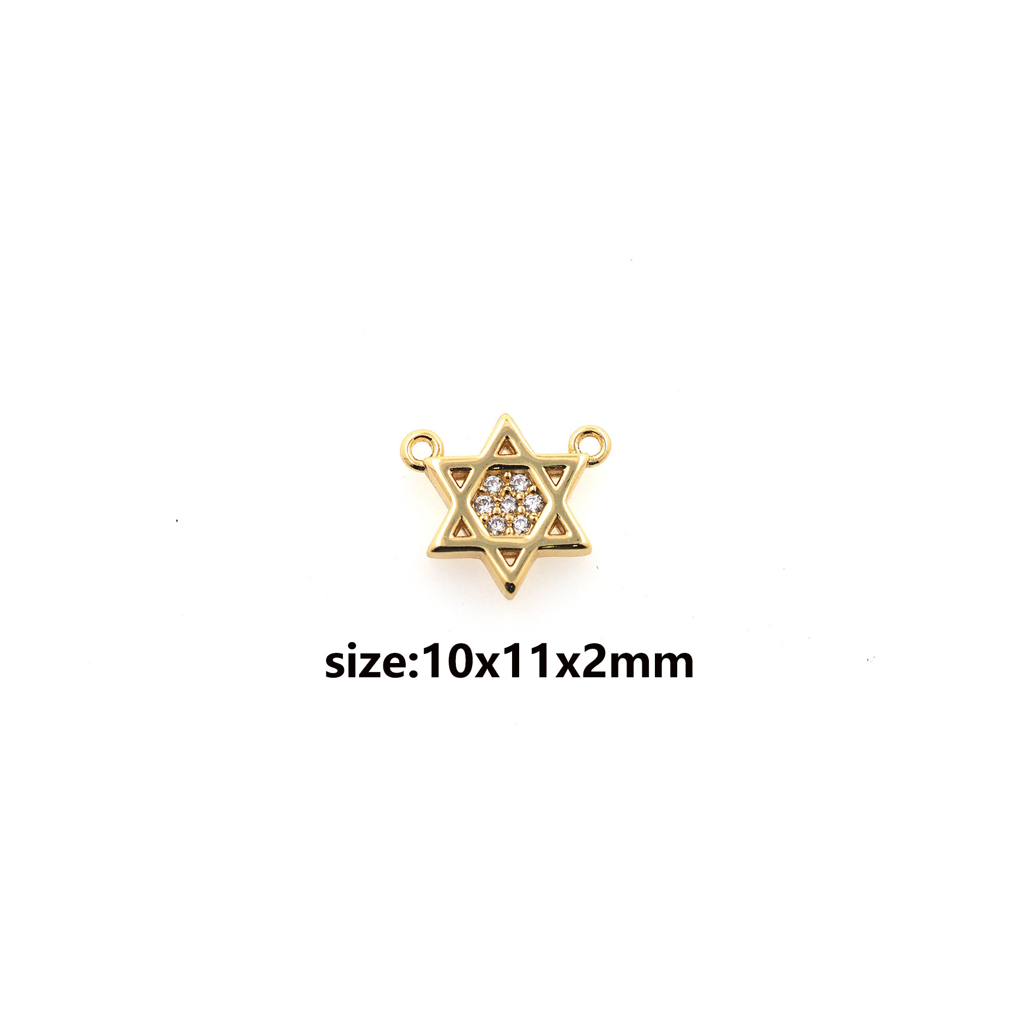 18K Gold Filled North Star Pendant,CZ Micro Pave Celestial Charm Earrings Necklace for DIY Jewelry Making Supply