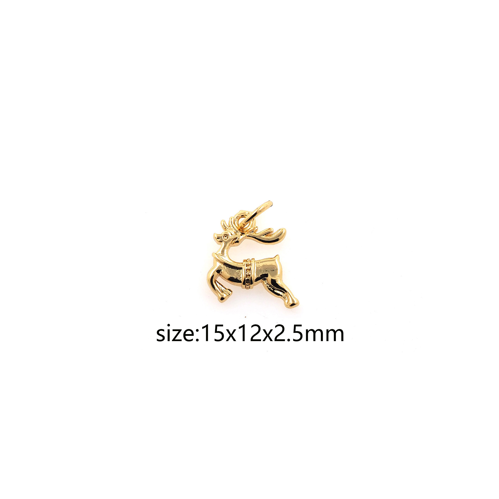 Dainty Animal Pendant,18K Gold Filled Elk Charm Earrings Necklace for DIY Jewelry Making Supply