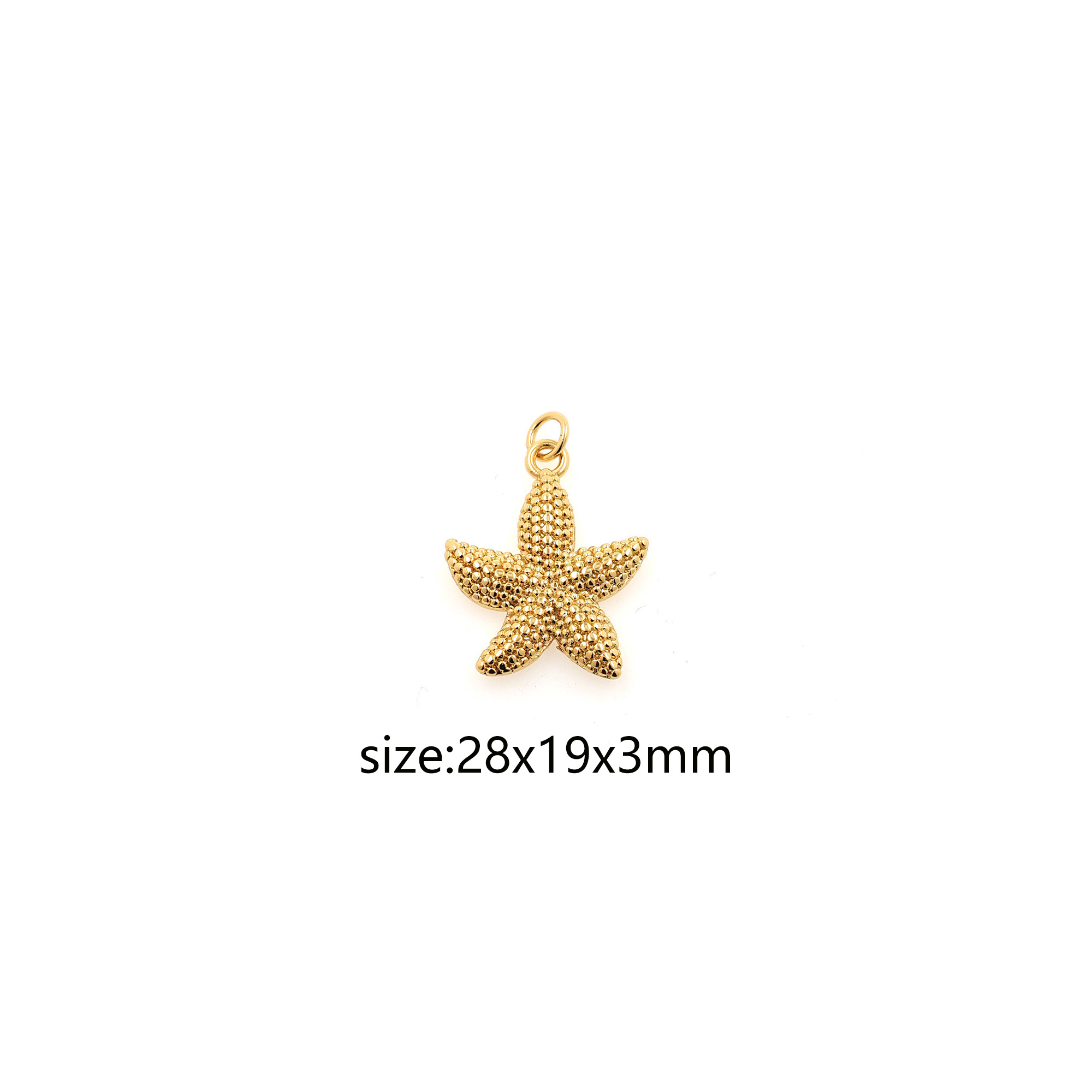 18K Gold Filled Starfish Pendant,Dainty Starfish Charm Earrings Necklace for DIY Jewelry Making Supply