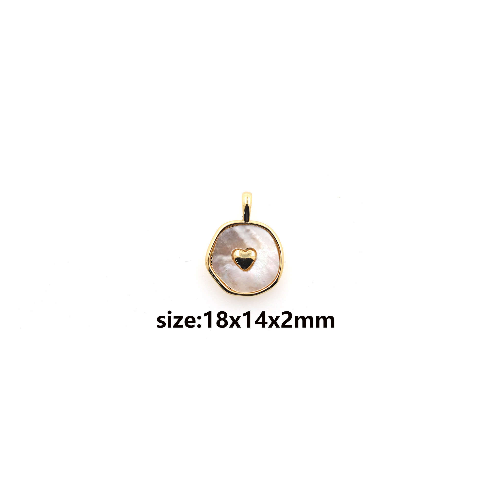 18K Gold Filled Heart Pendant,Dainty Heart Charm Earrings Necklace for DIY Jewelry Making Supply