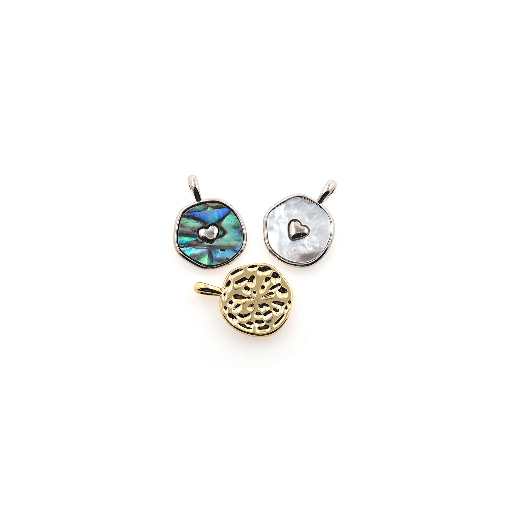 18K Gold Filled Heart Pendant,Dainty Heart Charm Earrings Necklace for DIY Jewelry Making Supply