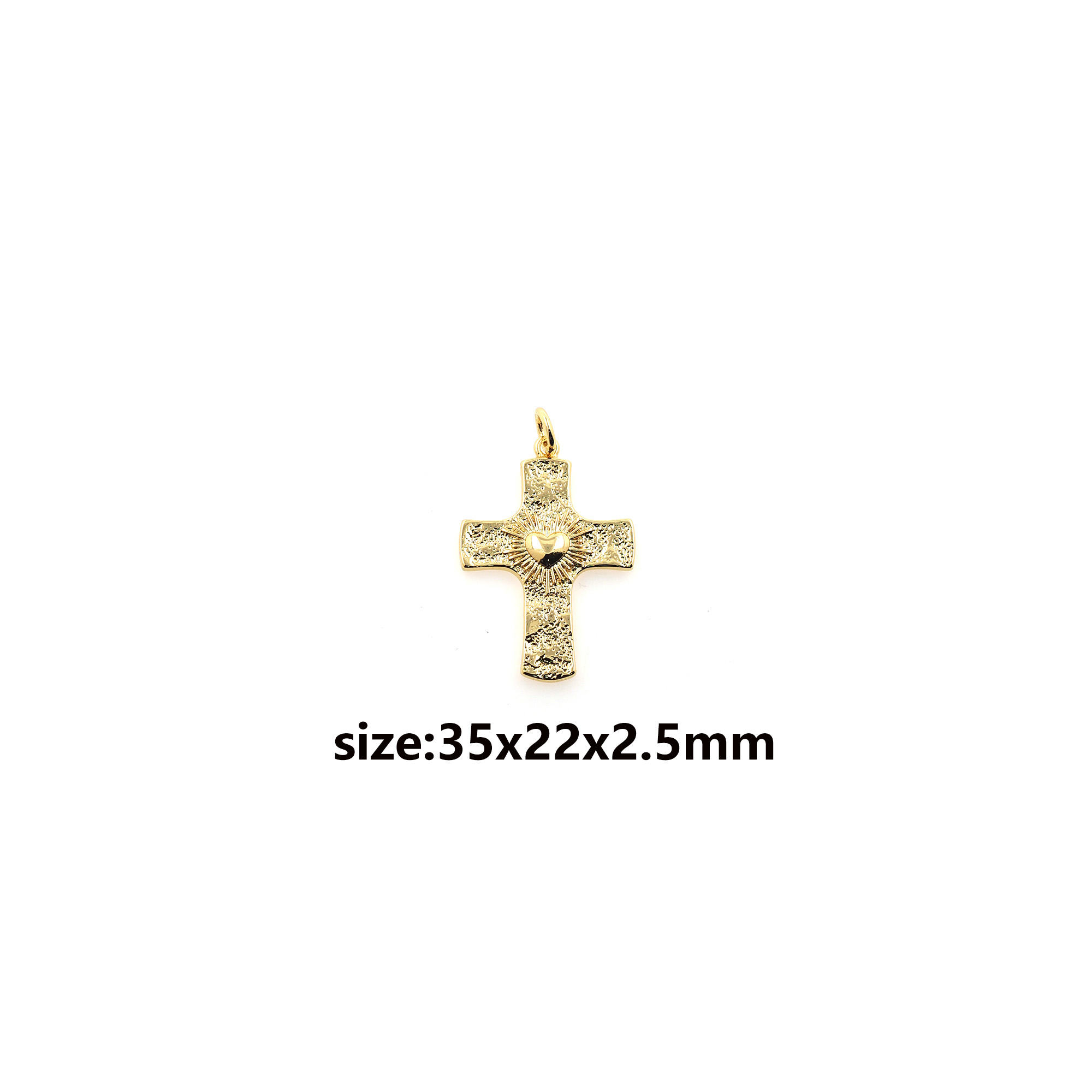 18K Gold Filled Cross Pendant,Dainty Heart Cross Charm Earrings Necklace for DIY Jewelry Making Supply