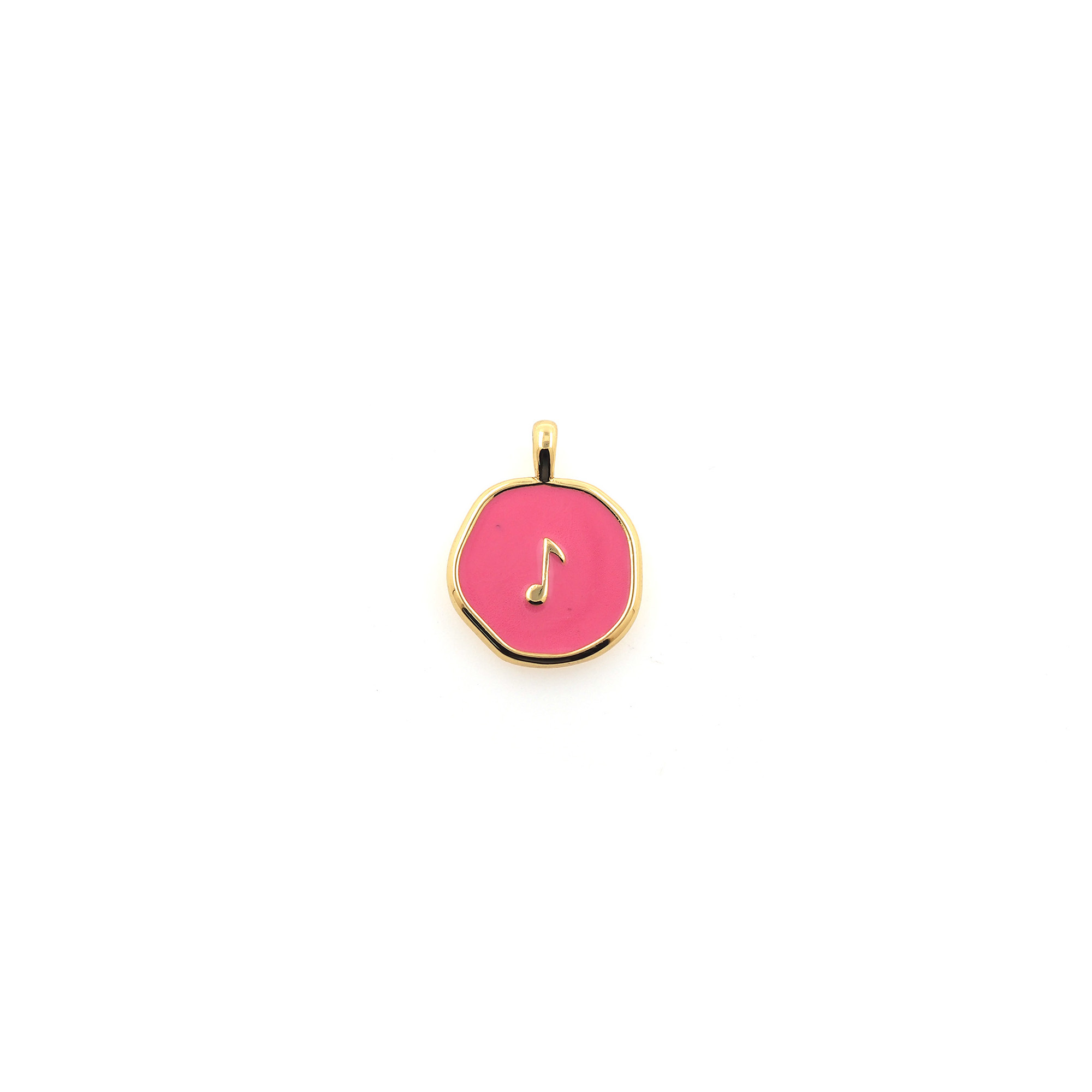 18K Gold Filled Musical Note Pendant,Enamel Music Charm Earrings Necklace for DIY Jewelry Making Supply