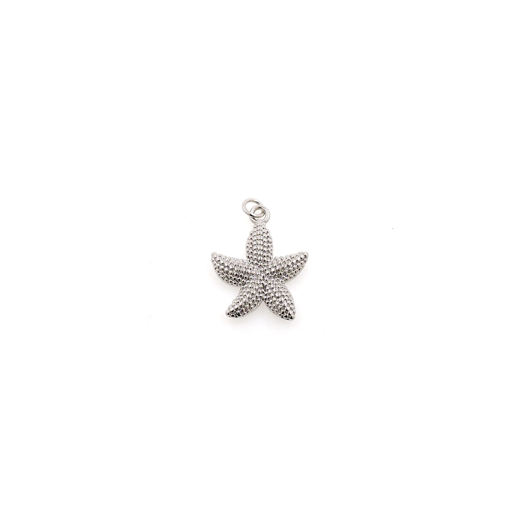 18K Gold Filled Starfish Pendant,Dainty Starfish Charm Earrings Necklace for DIY Jewelry Making Supply