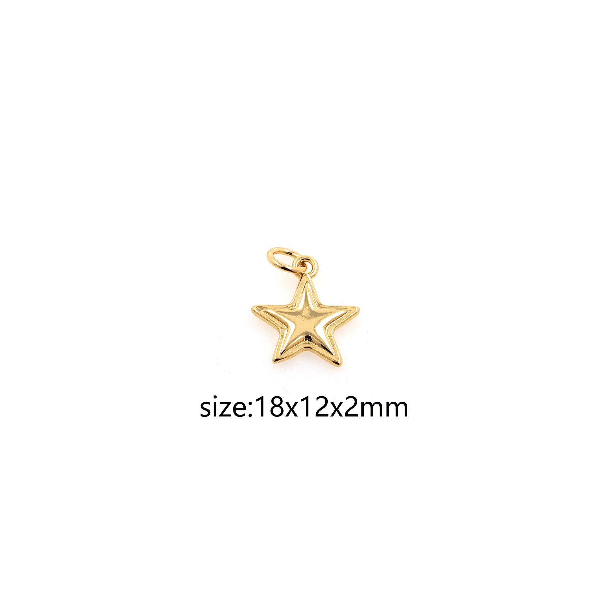 18K Gold Filled Star Pendant,Dainty Celestial Star Charm Earrings Necklace for DIY Jewelry Making Supply