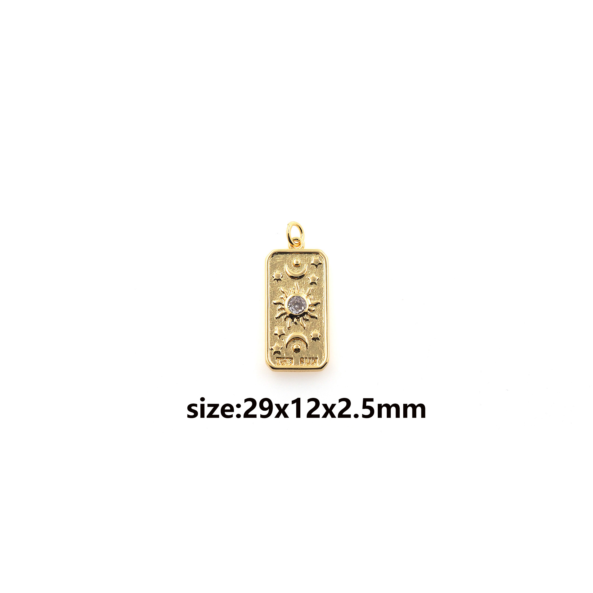 18K Gold Filled Sun Moon Pendant,CZ Micro Pave Celestial Charm Earrings Necklace for DIY Jewelry Making Supply