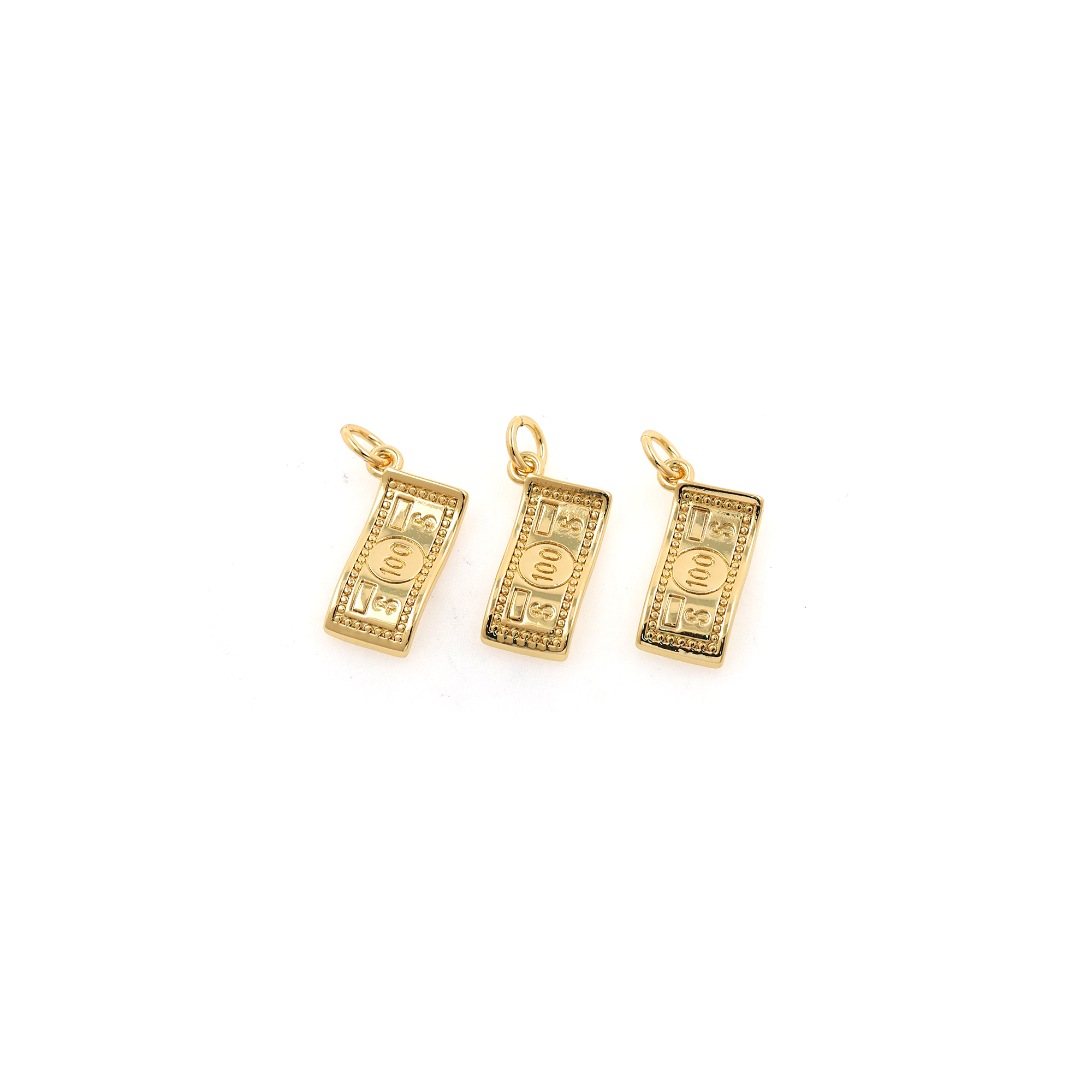 18K Gold Filled Dollar Bill Pendant,Dainty Money Charm Earrings Necklace for DIY Jewelry Making Supply