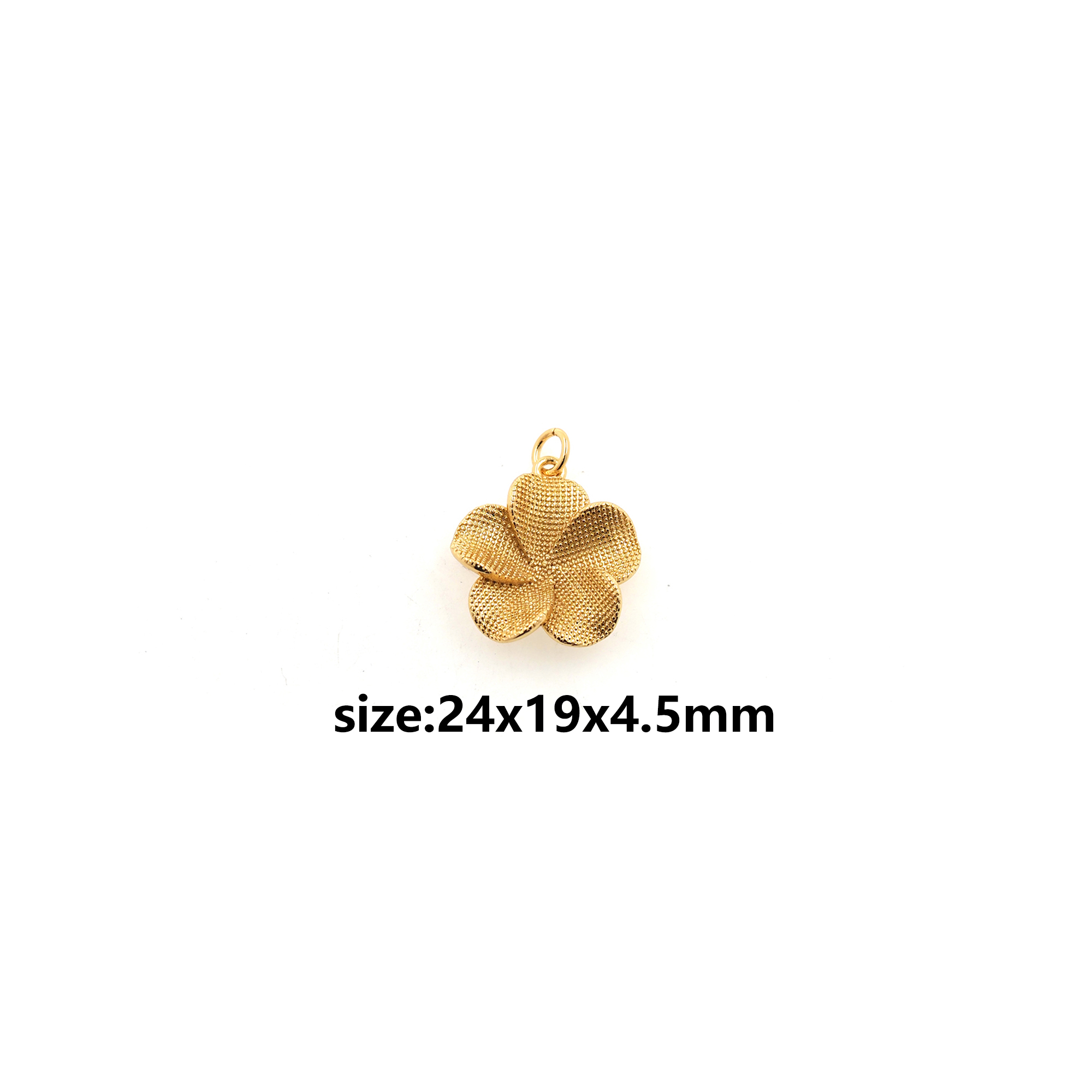 18K Gold Filled Flower Pendant,Dainty Flower Charm Earrings Necklace for DIY Jewelry Making Supply