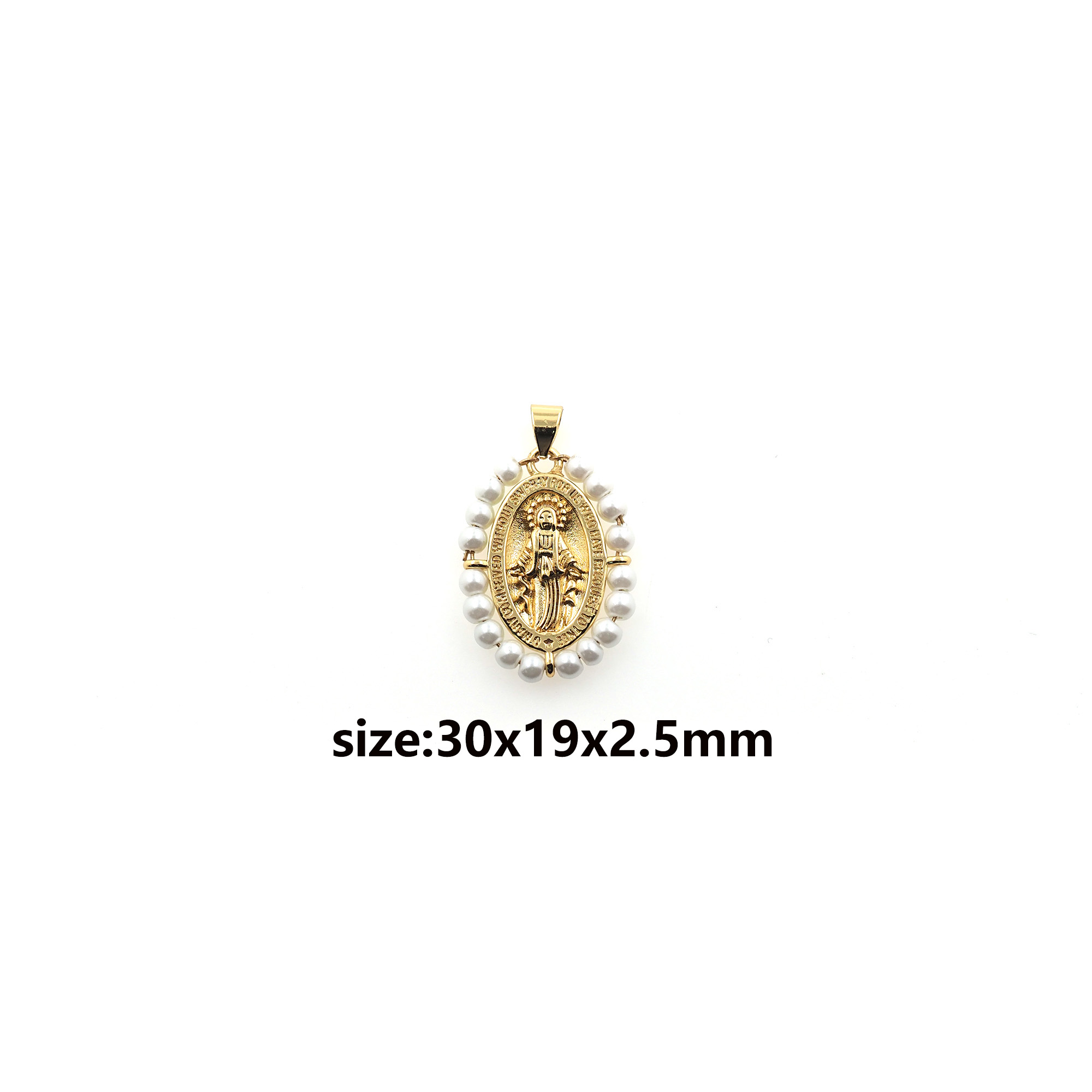 18K Gold Filled Virgin Mary Pendant,Dainty Religious Charm Earrings Necklace for DIY Jewelry Making Supply