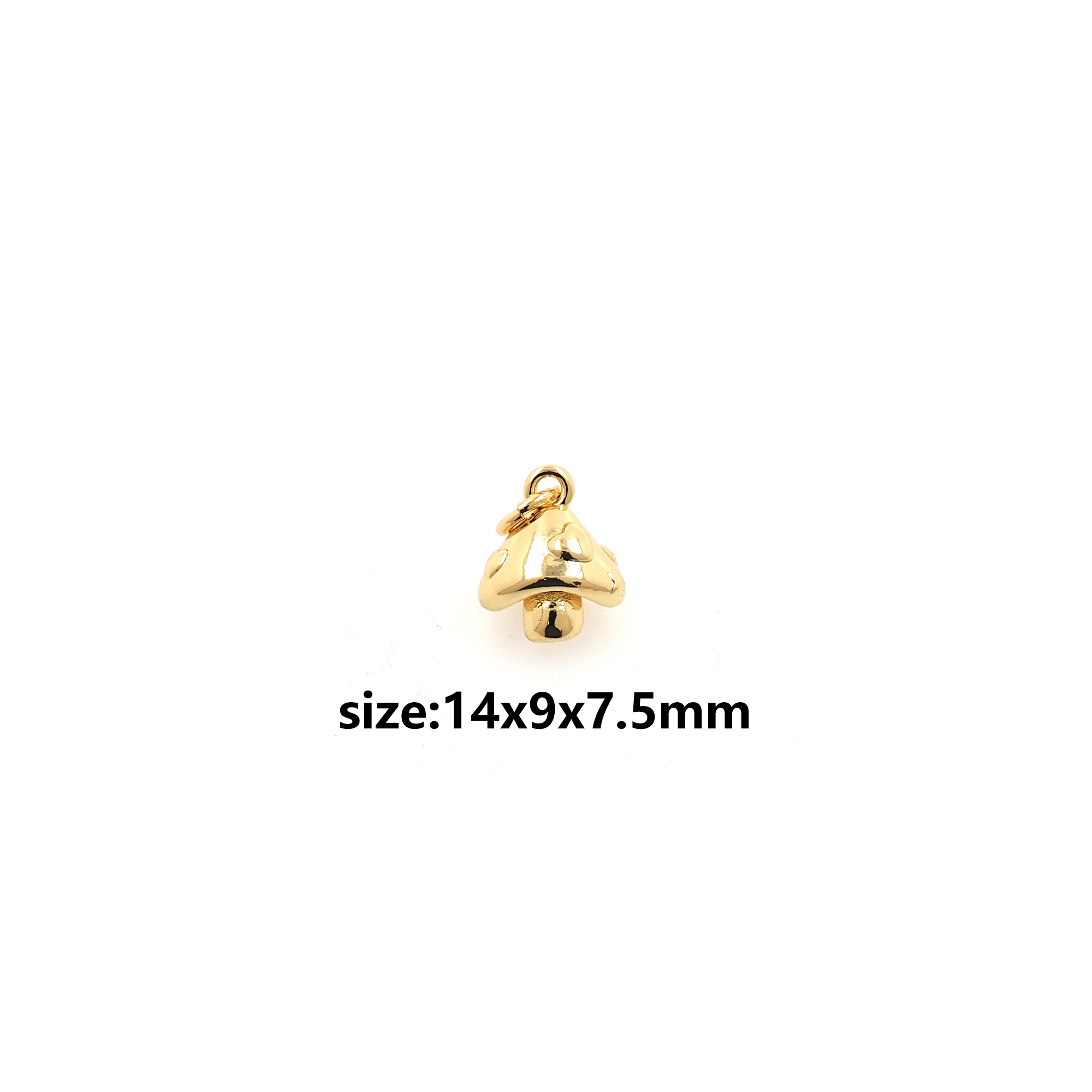 18K Gold Filled Mushroom Pendant,Dainty Mushroom Charm Earrings Necklace for DIY Jewelry Making Supply