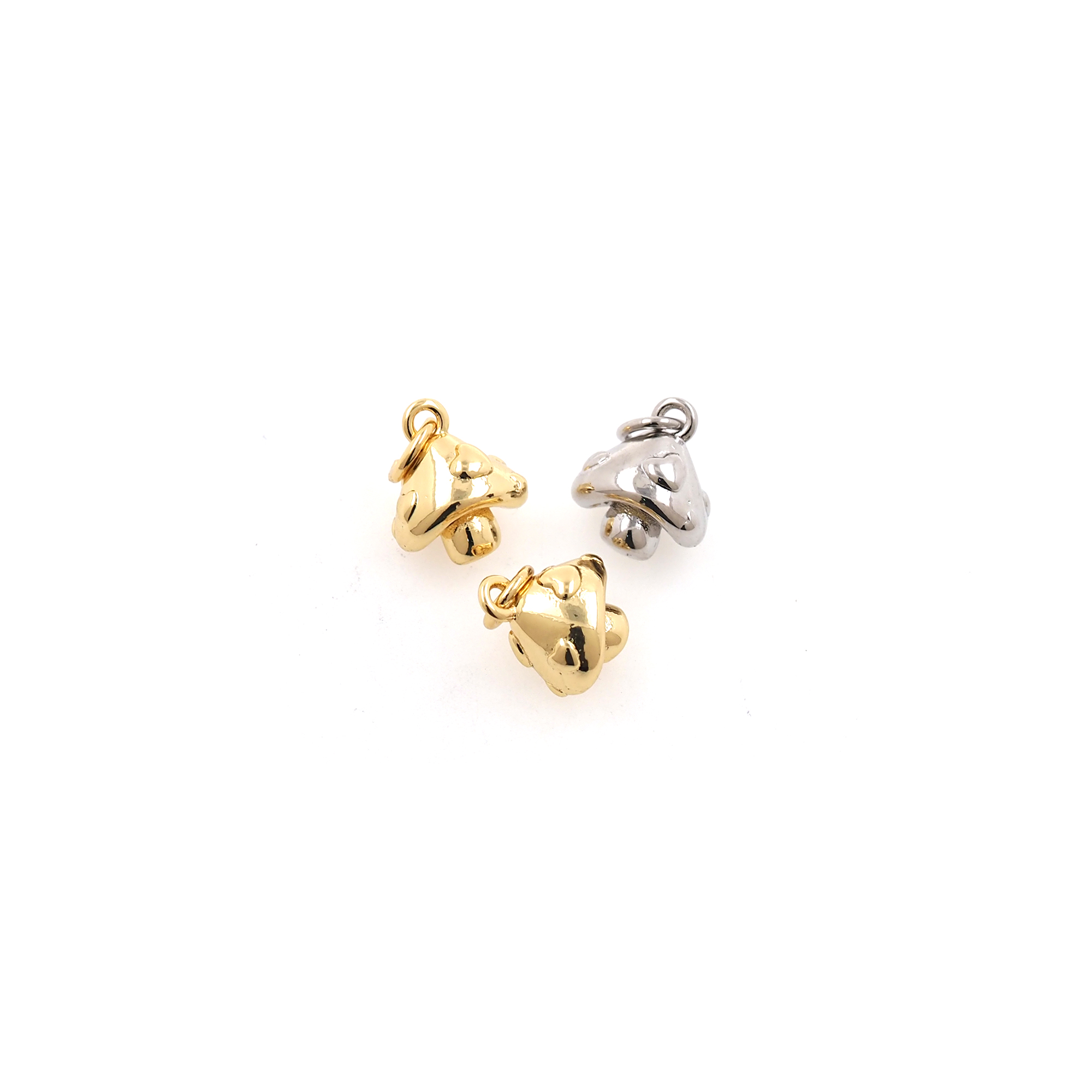 18K Gold Filled Mushroom Pendant,Dainty Mushroom Charm Earrings Necklace for DIY Jewelry Making Supply