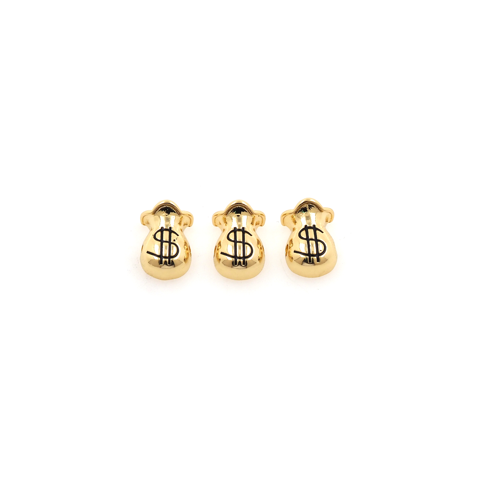 18K Gold Filled Money Bag Spacer Beads,Enamel Money Bag Bead for Bracelet Jewelry Necklace Making Supply