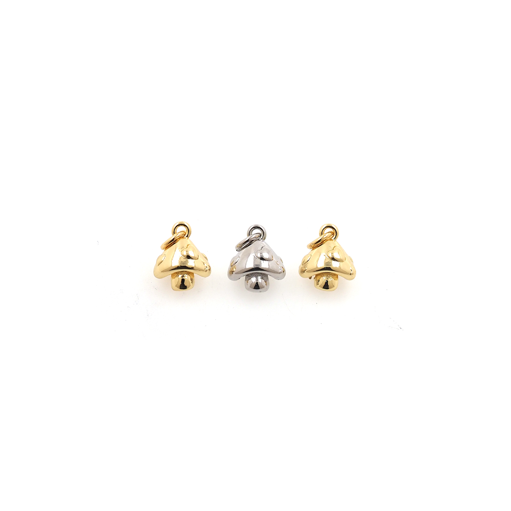 18K Gold Filled Mushroom Pendant,Dainty Mushroom Charm Earrings Necklace for DIY Jewelry Making Supply