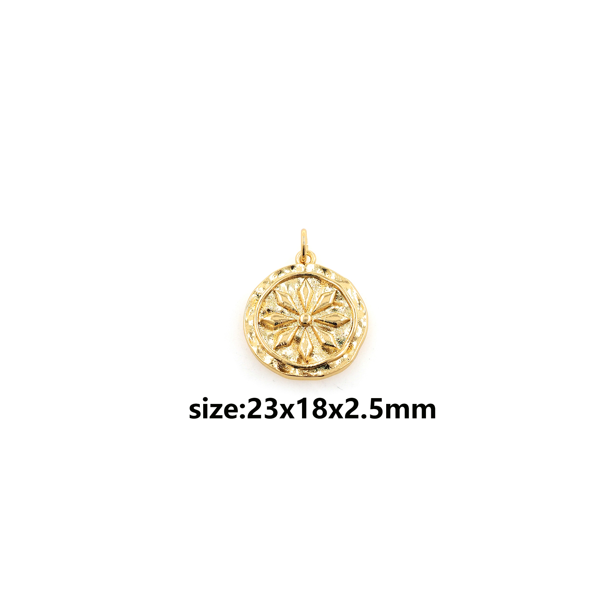 18K Gold Filled Flower Pendant,Dainty Flower Charm Earrings Necklace for DIY Jewelry Making Supply