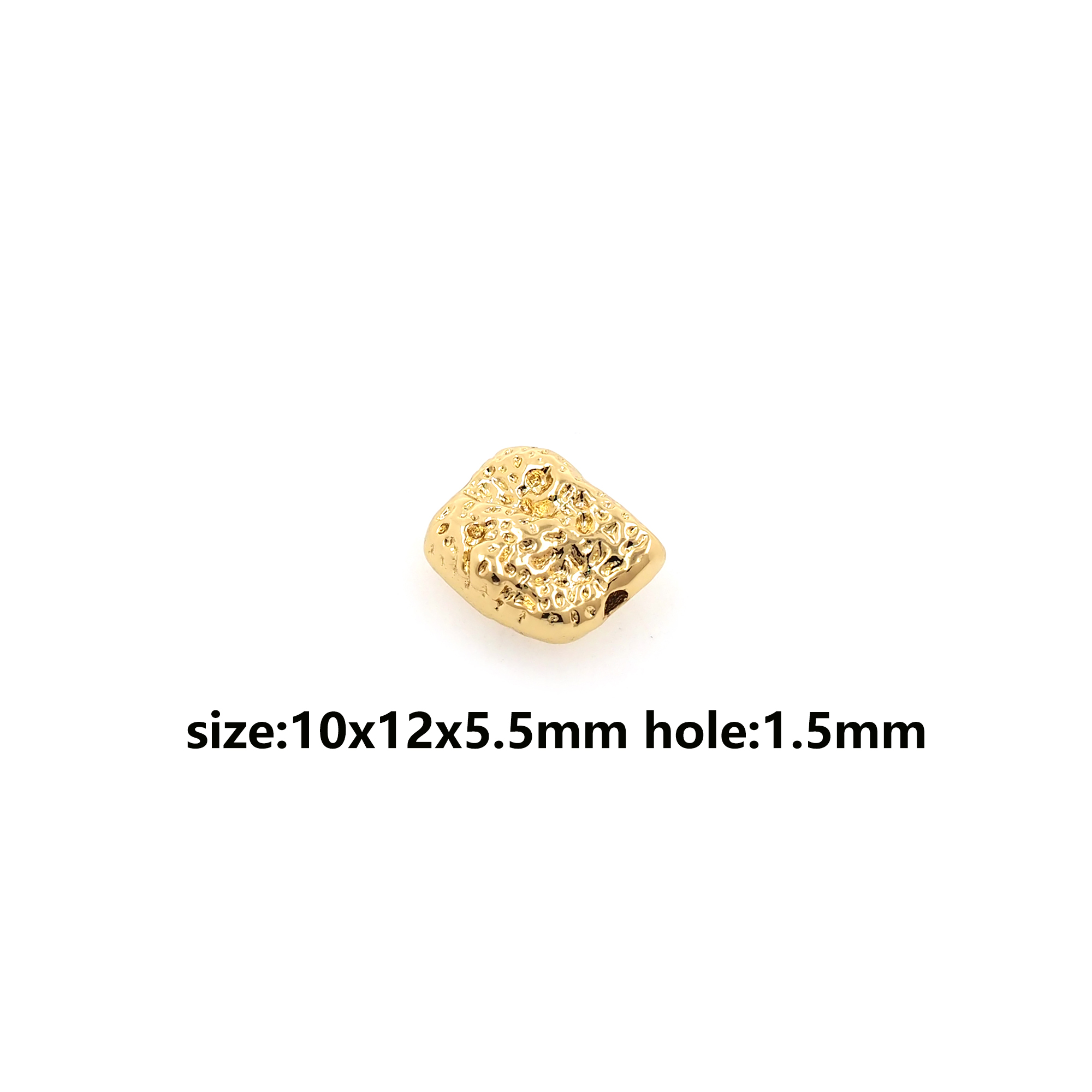 18K Gold Filled Geometric Spacer Beads,Irregular Bead for Bracelet Jewelry Necklace Making Supply
