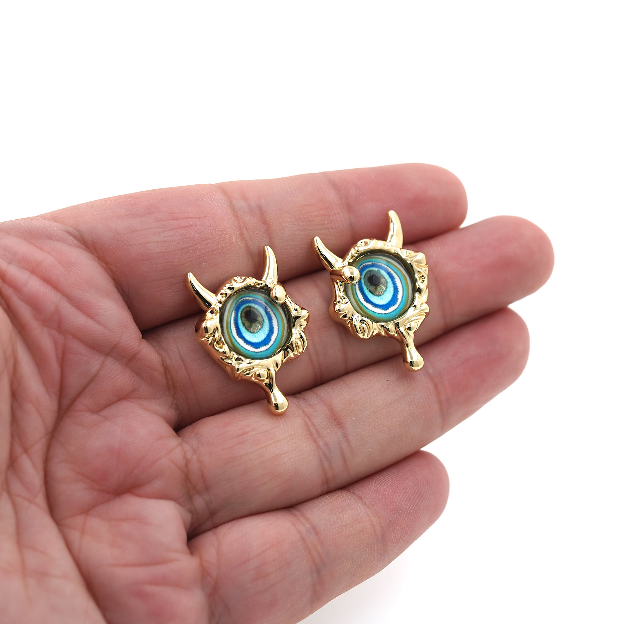 18K Gold Filled Evil Eye Stud Earrings,Evil Eye Earrings,Dainty Earrings,Everyday Earrings,Minimalist Earring