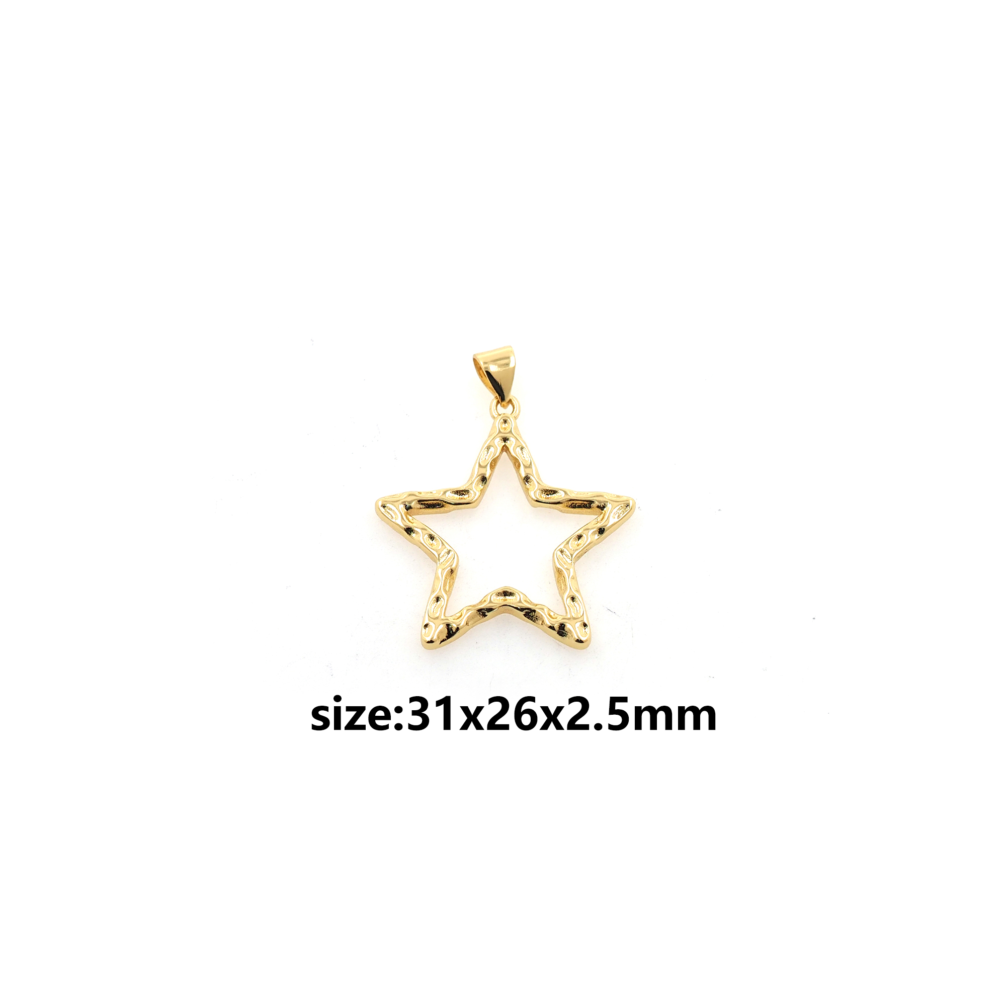 18K Gold Filled Star Pendant,Dainty Celestial Charm Earrings Necklace for DIY Jewelry Making Supply