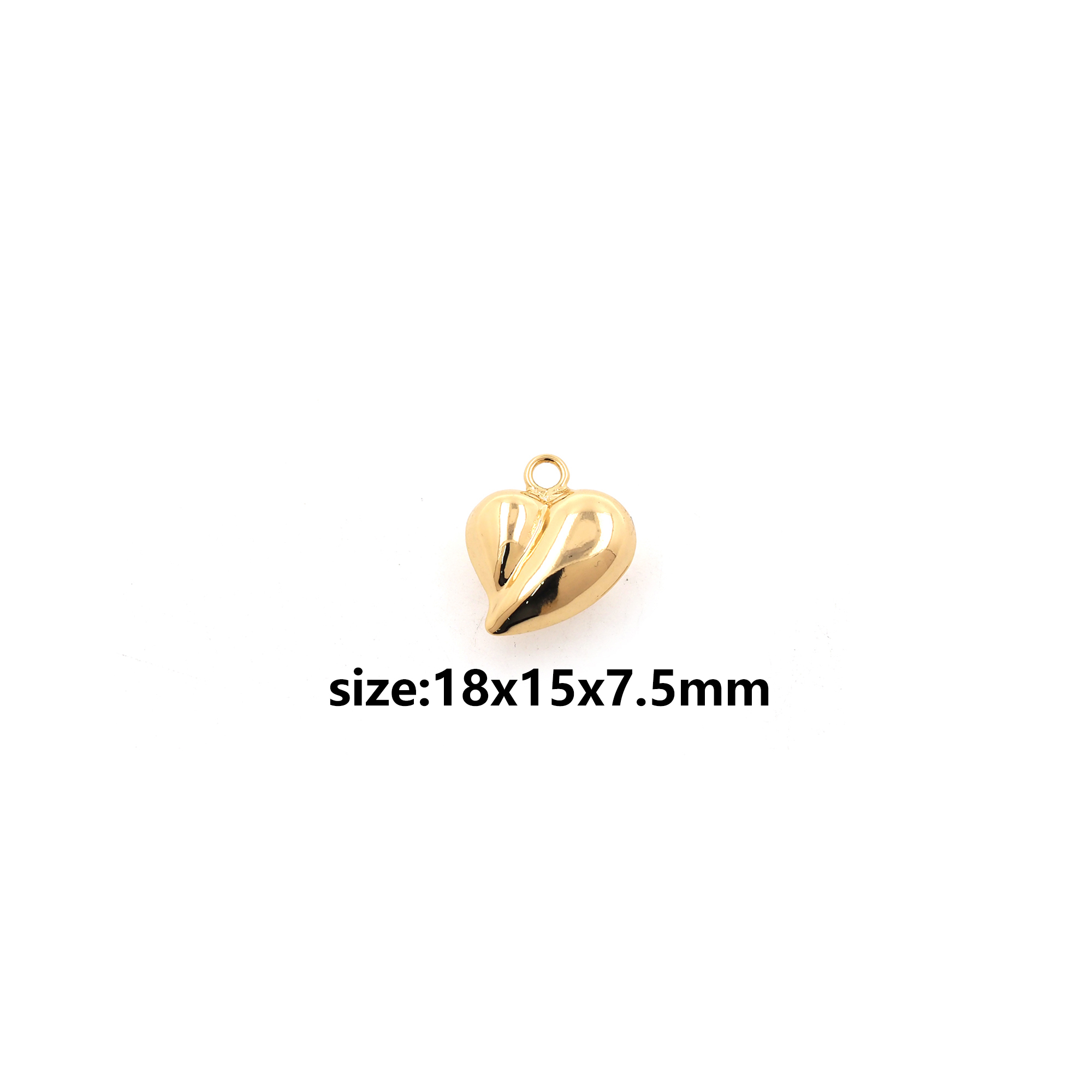 18K Gold Filled Heart Pendant,Dainty Heart Charm Earrings Necklace for DIY Jewelry Making Supply