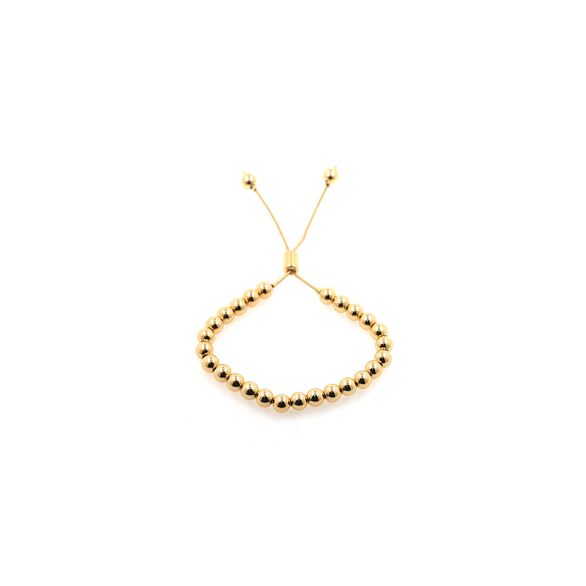 18K Gold Filled Beaded Chain Bracelet,Ball Bracelet,Sliding Adjustable Bracelet,Link Chain Bracelet,Ladies Bracelet,Gift For Her